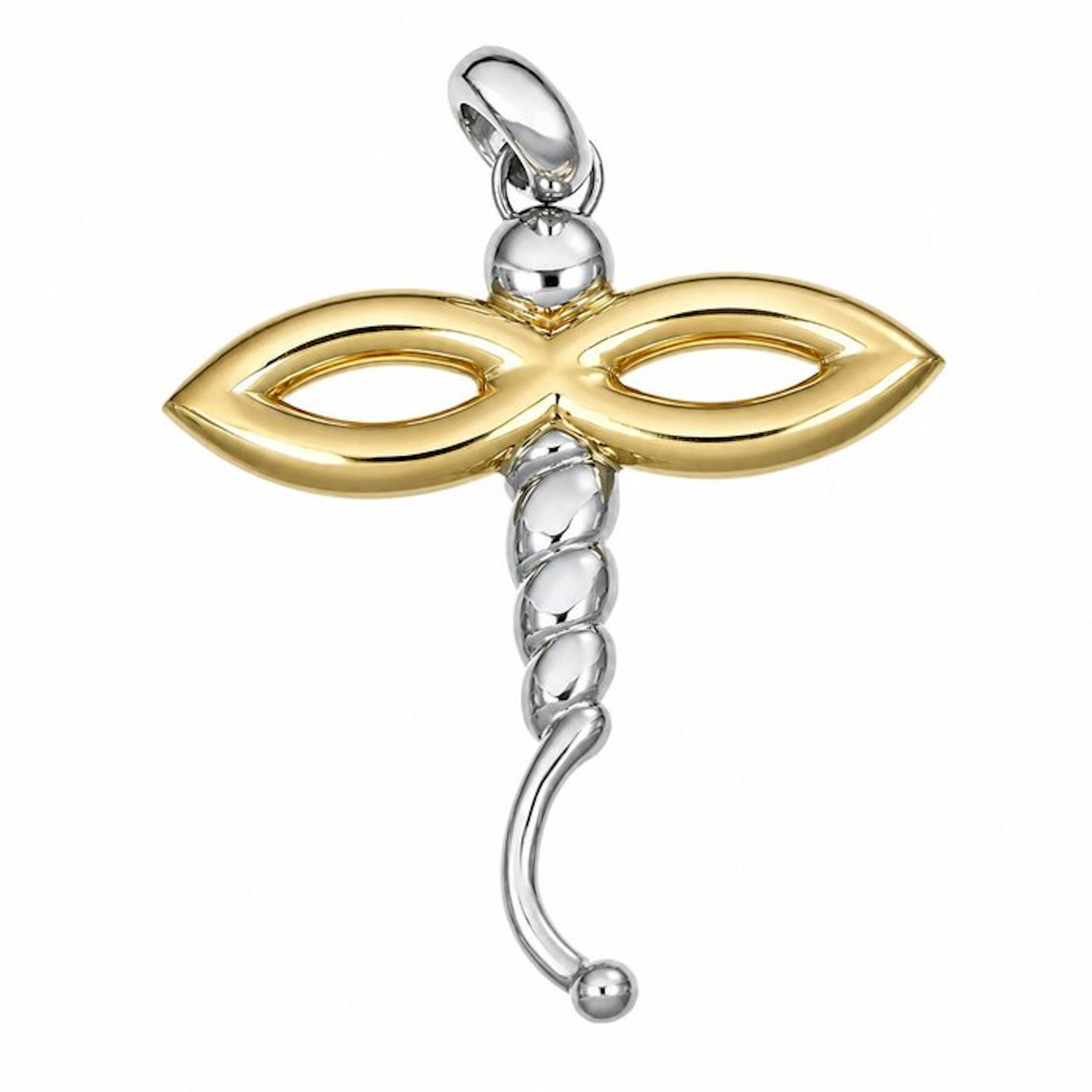 Pendant - 18 kt. Yellow gold, White gold - Made in Italy - Handmade