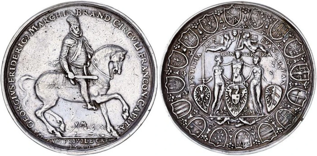 Germany Brandenburg-Franken. Georg Friedrich I. (1543-1603). Silbermedaille