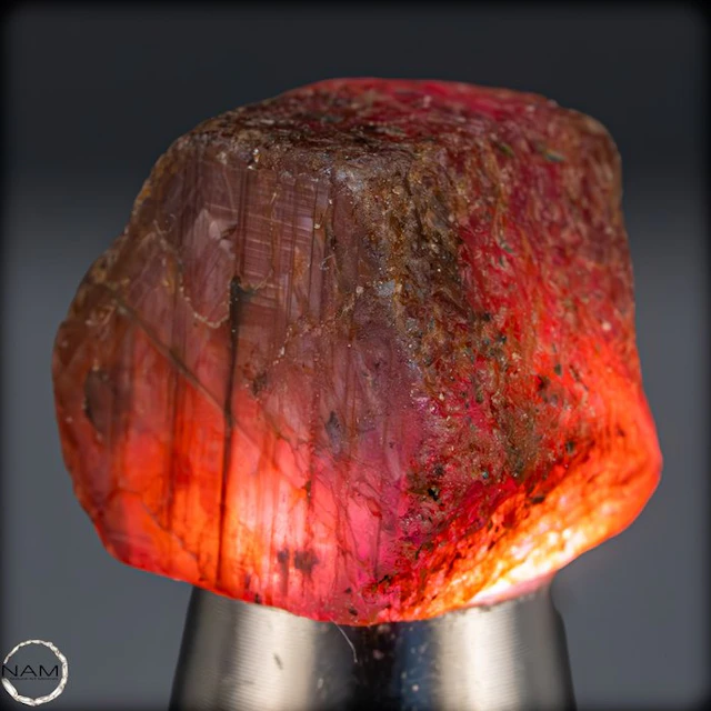 Natural Trapiche Ruby – Rough crystal with distinctive...