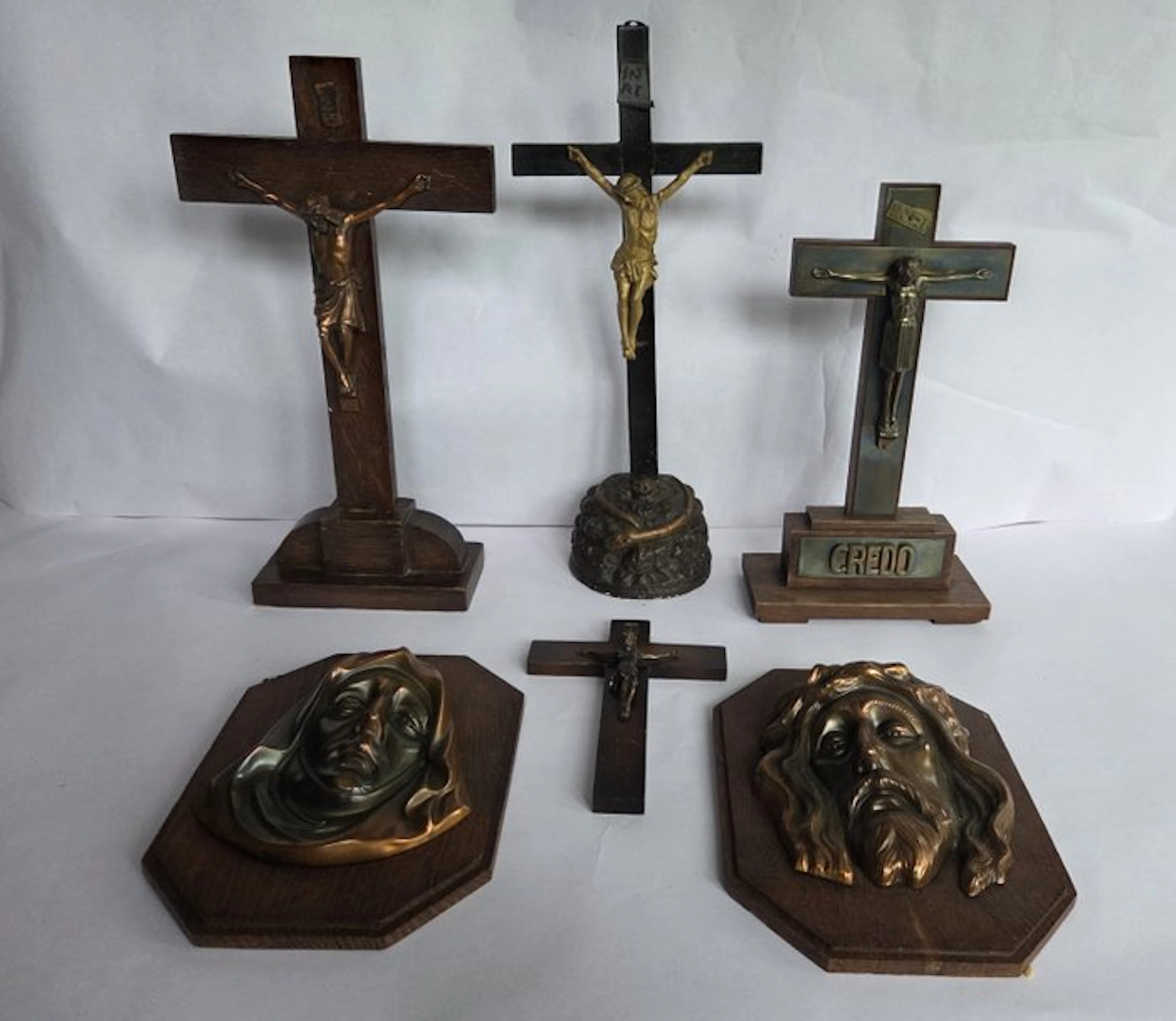 Crucifix (5) - Wood, Metal, Plaster - 1920-1930, 1940-1950