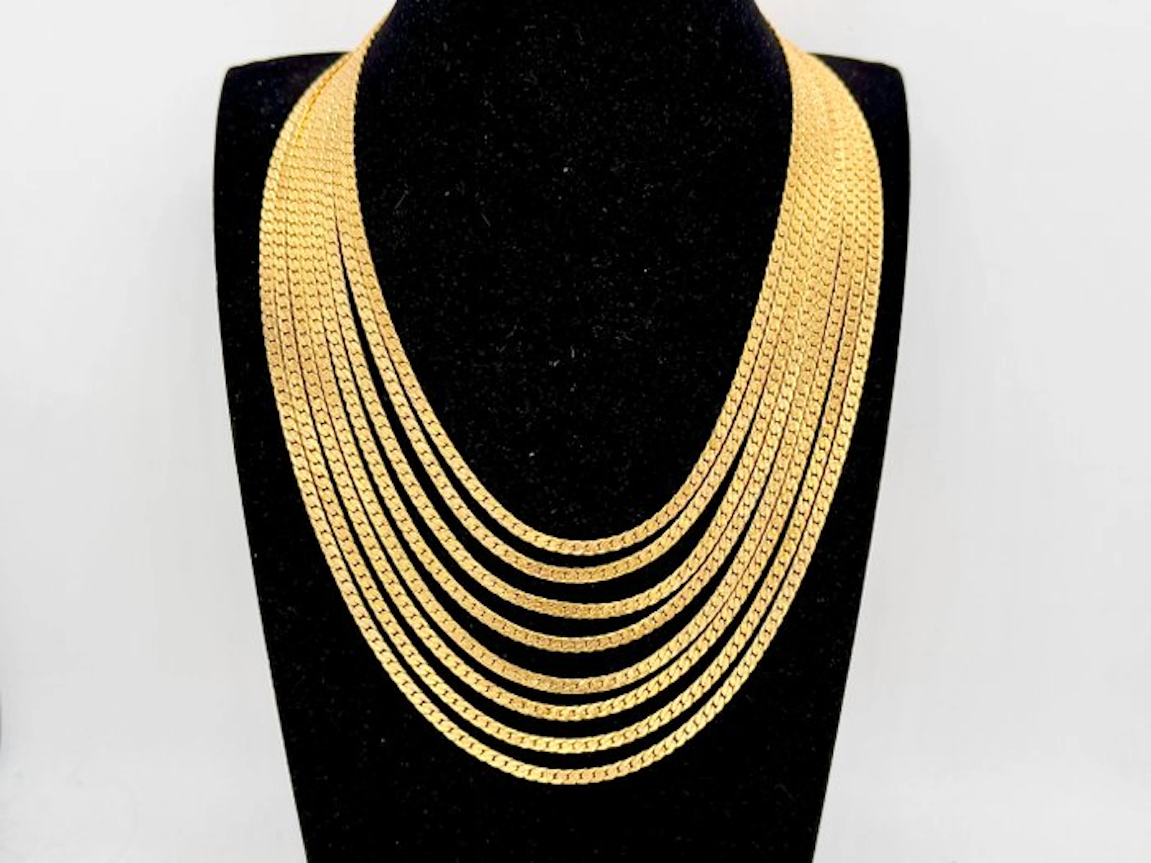 Monet - Gold-plated, Known as the Infinite Golden Cascade - Necklace