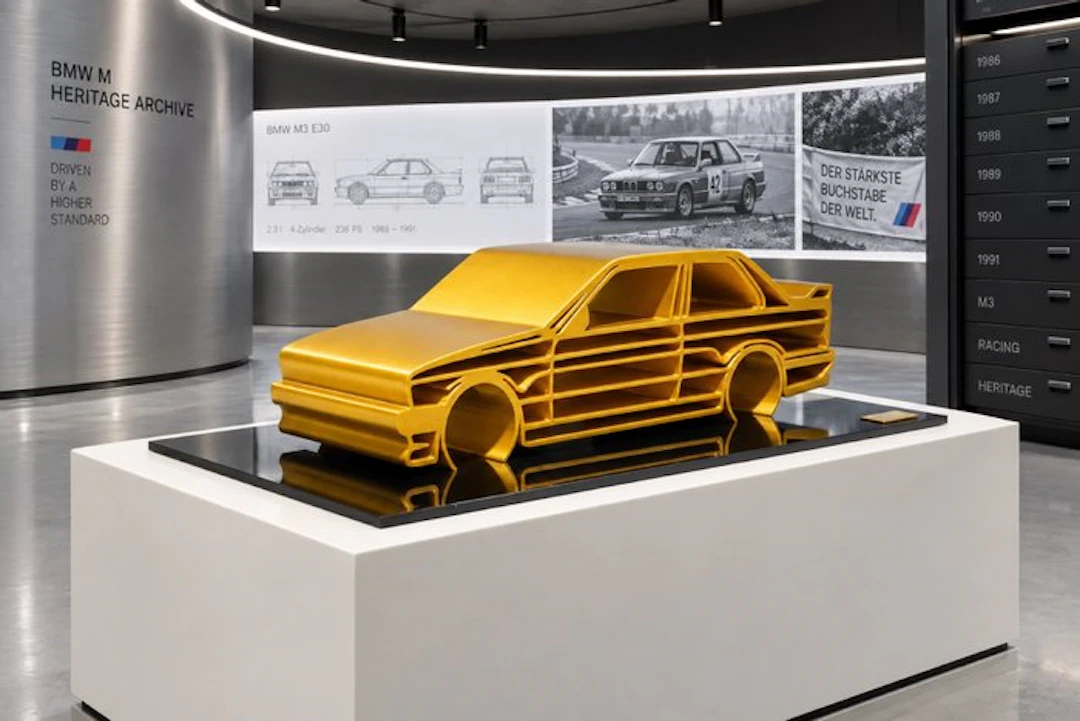 BMW M3 E30 " Gold Edition" - 1/12 Scale - Car Sculpture...