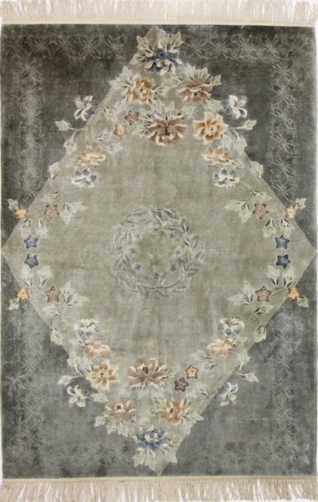 Original China Traditional Pure Silk on Silk Old - Rug...