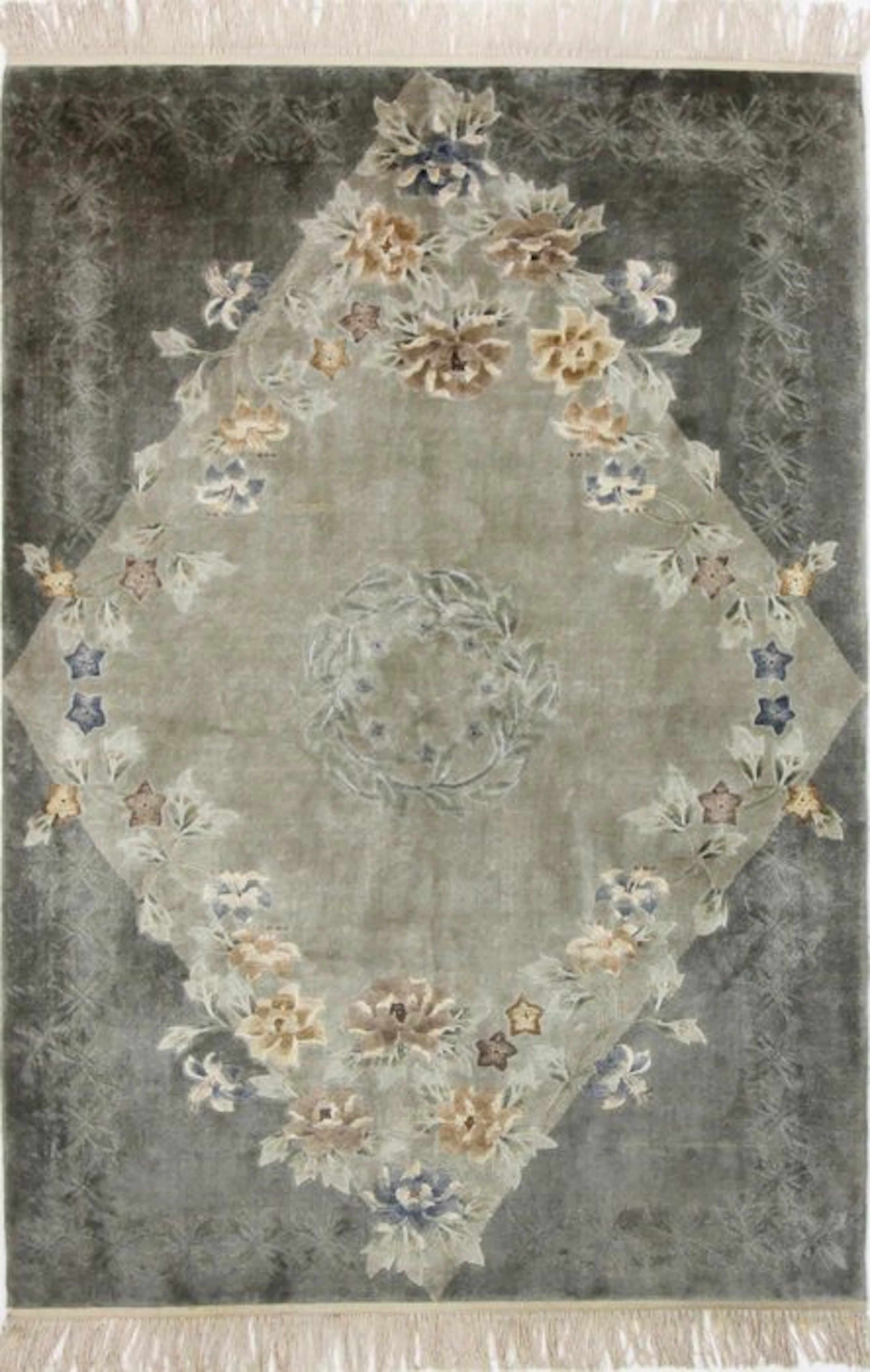 Original China Traditional Pure Silk on Silk Old - Rug...