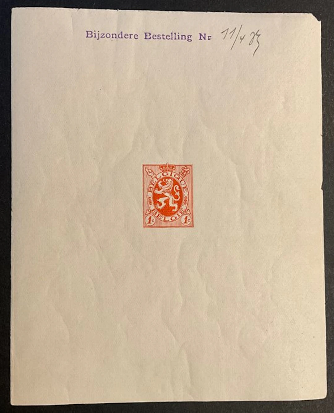 Belgium 1929 - National Coat of Arms / Heraldic Lion...