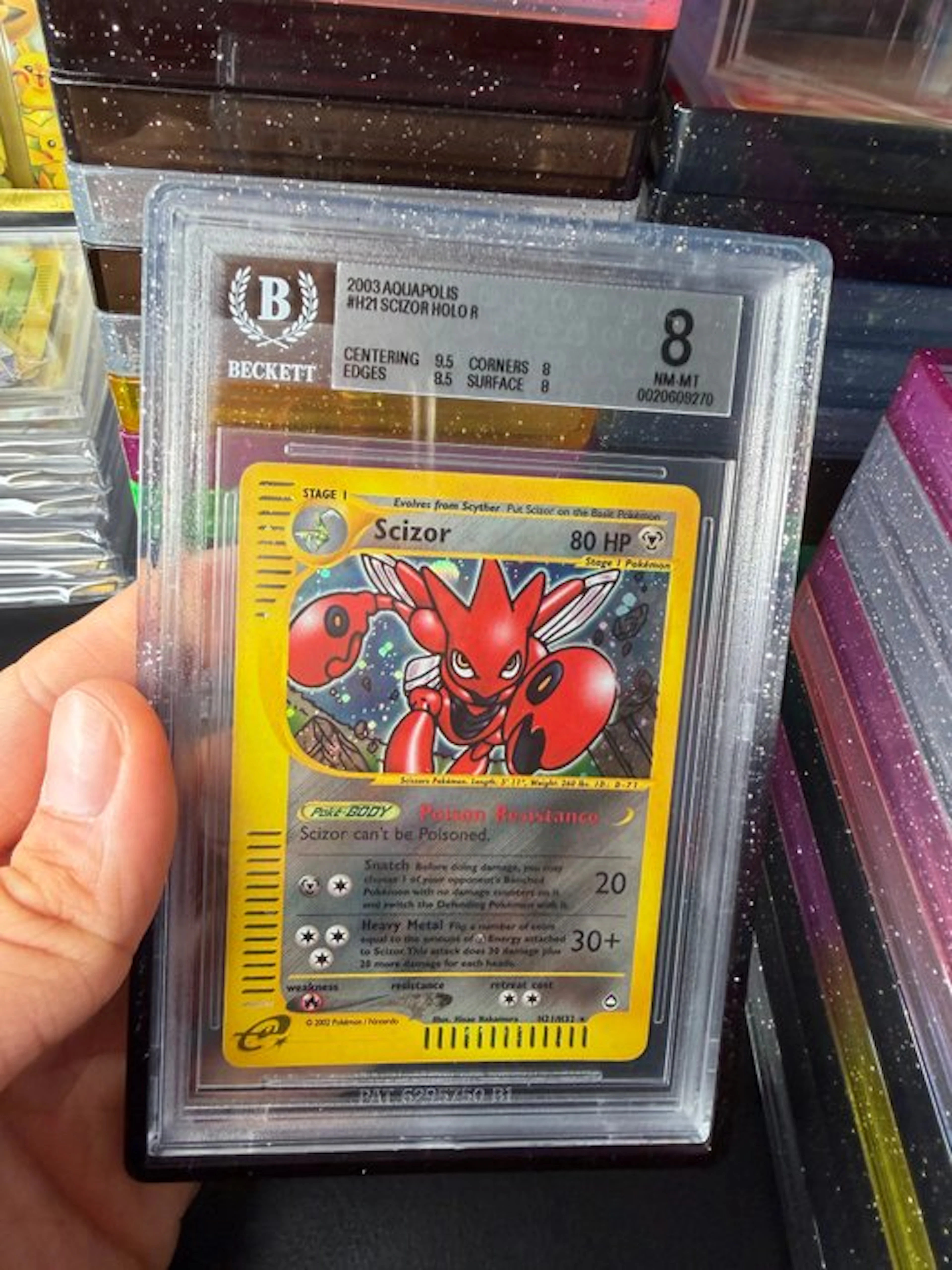 Pokémon - 1 Graded card - Scizor #H21 Foil - Beckett 8 - WOTC - Aquapolis
