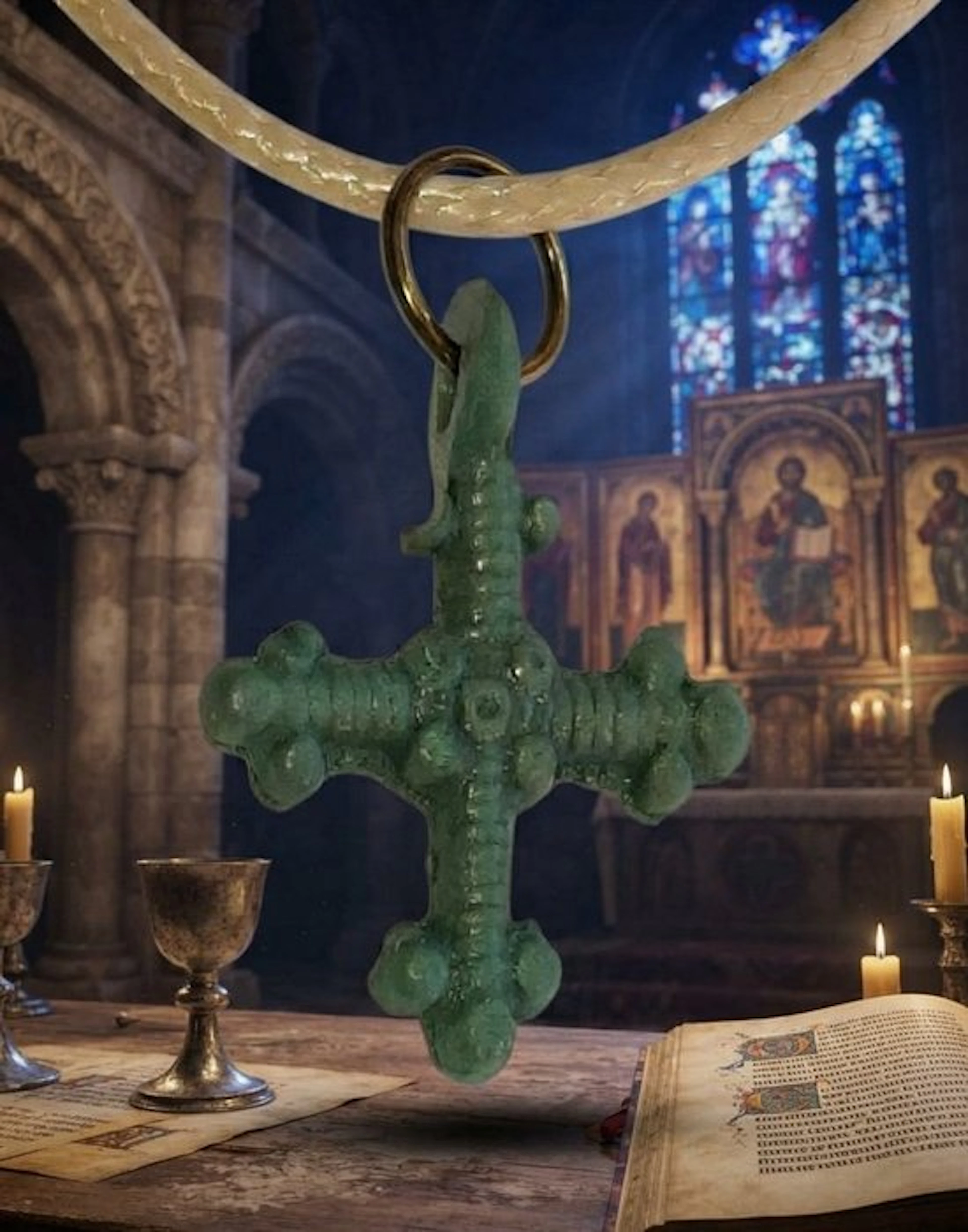 Medieval Bronze pectoral cross. In excellent condition. (No reserve price)