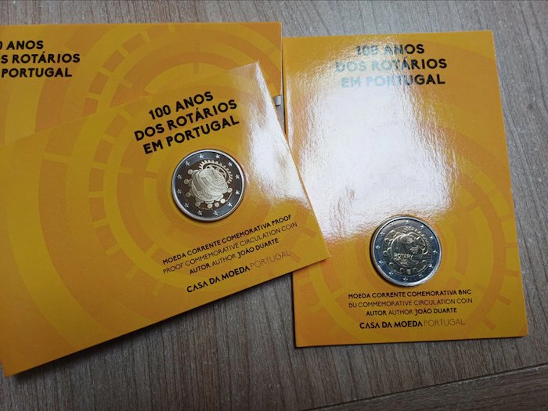 Portugal. 2 Euro 2026 "Rotary" (2 monnaies) Proof + BU (No reserve price)