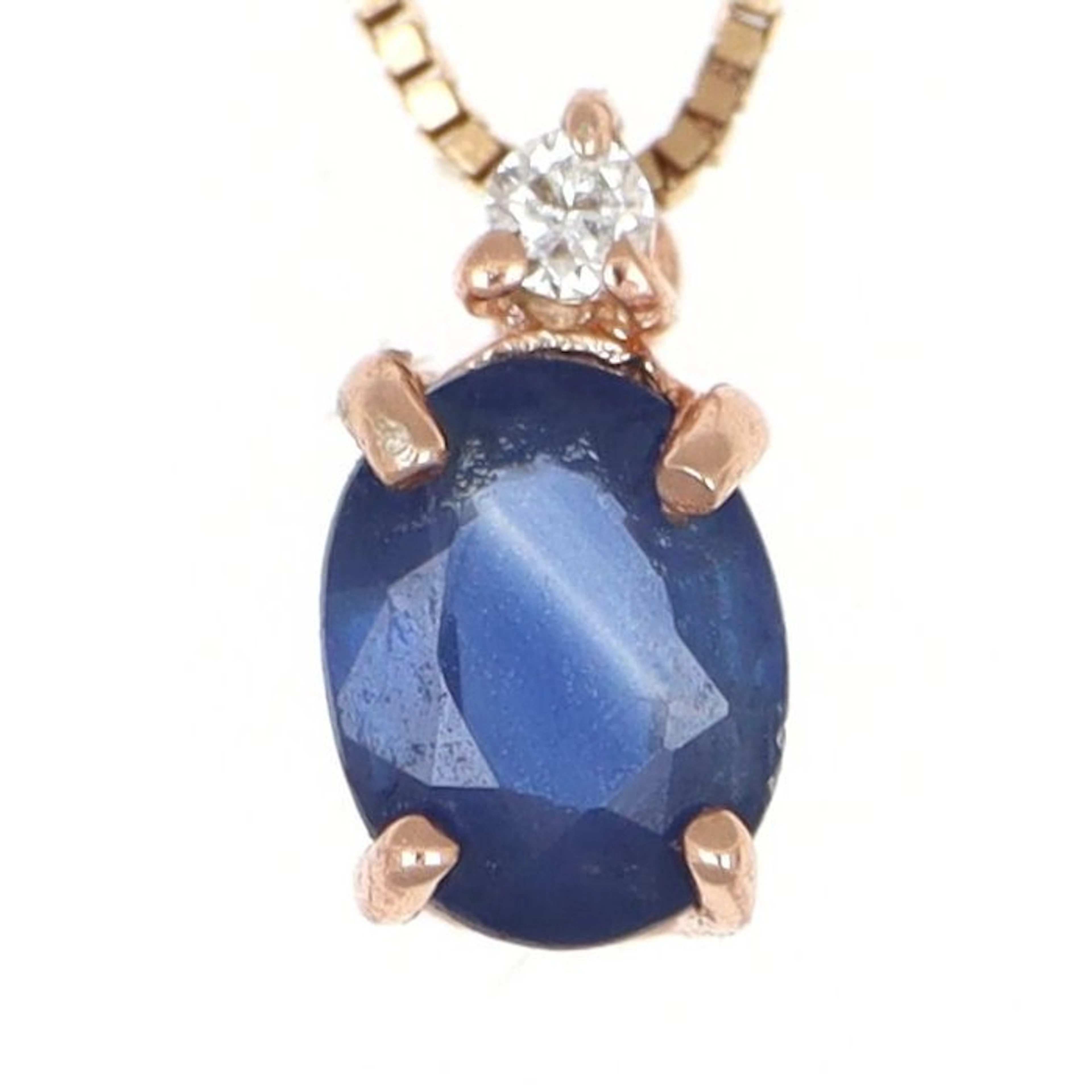 No reserve price - Necklace with pendant - 18 kt. Rose gold Sapphire - Diamond