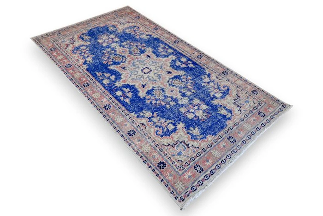Blue vintage - Rug - 205 cm - 105 cm - √ handmade √ certificate
