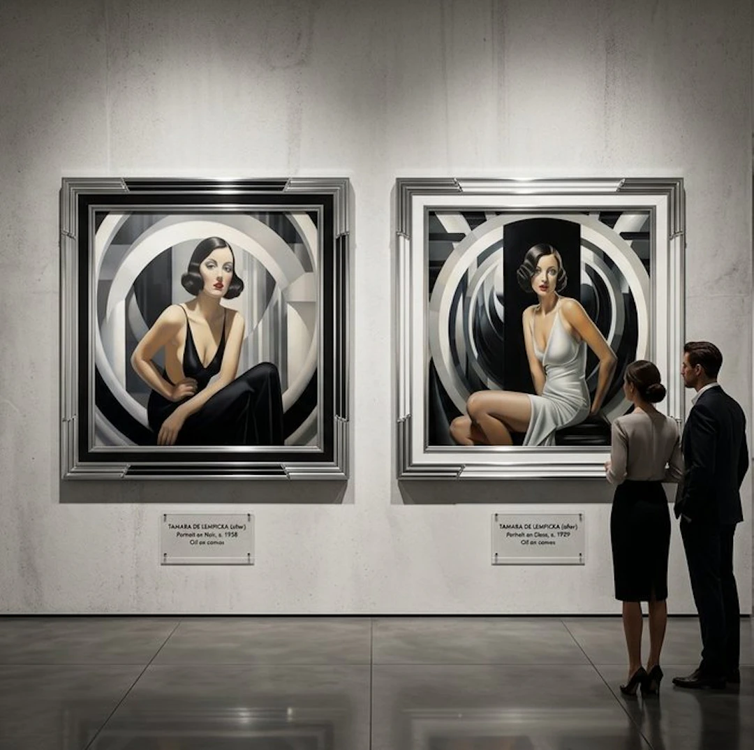 I_KONIQ - The Dual Black and white Tamara woman - 2 canvas one auction!