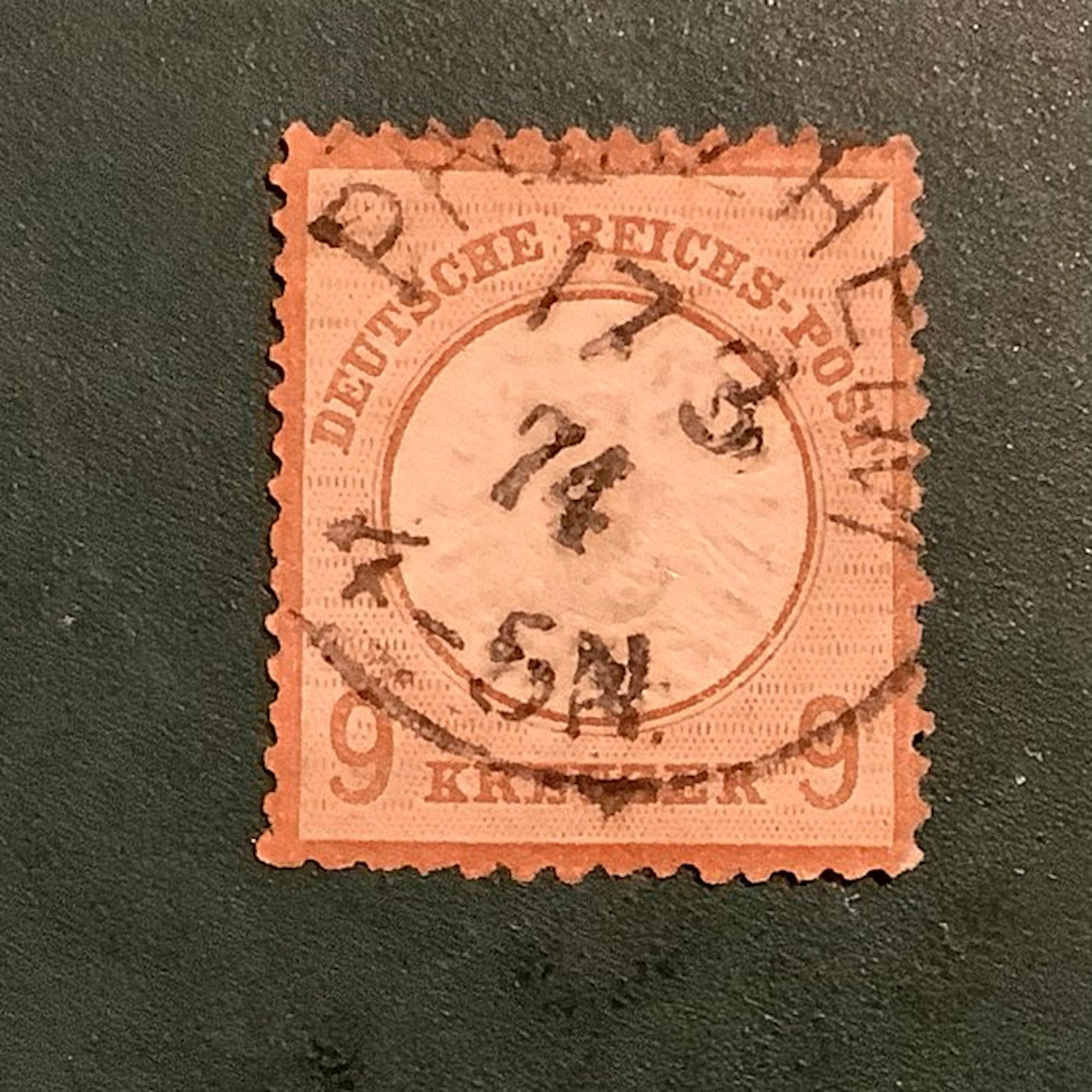 German Empire 1872 - 9 Kreuzer big Brutschield with...