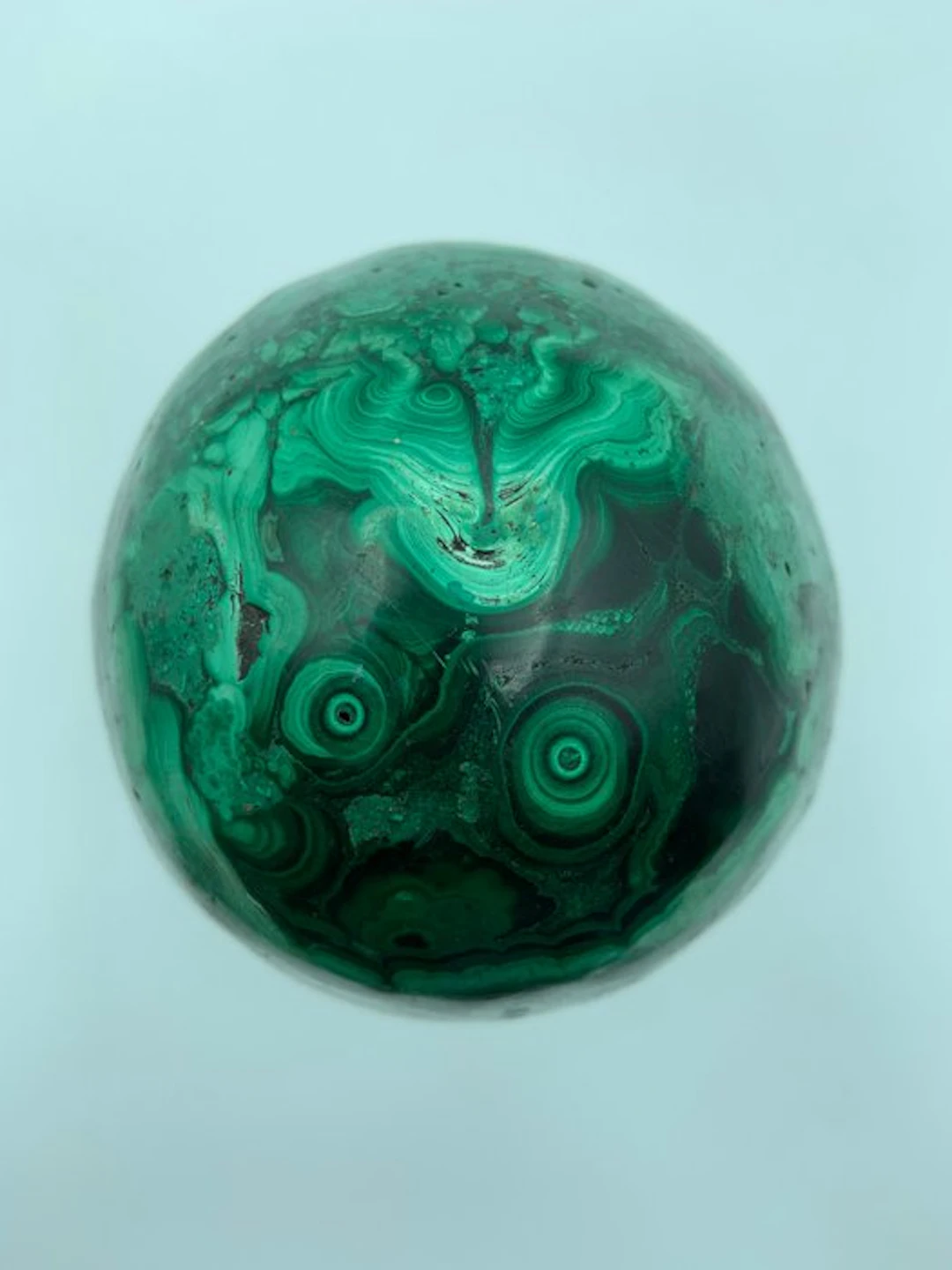 Malachite Egg - Height: 15 cm - Width: 10.5 cm- 2936 g - (1)