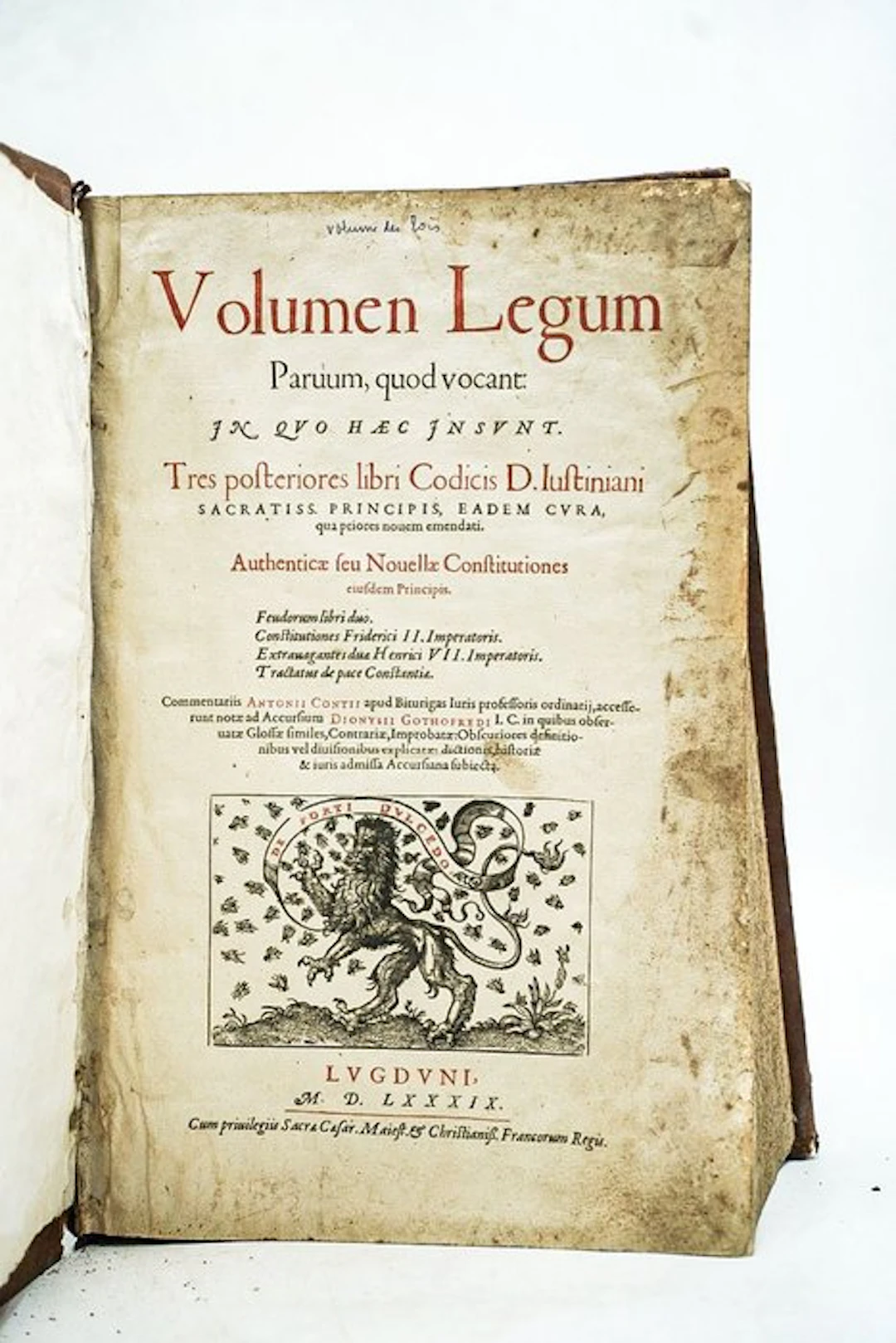 Justinien - Volumen Legum - 1589