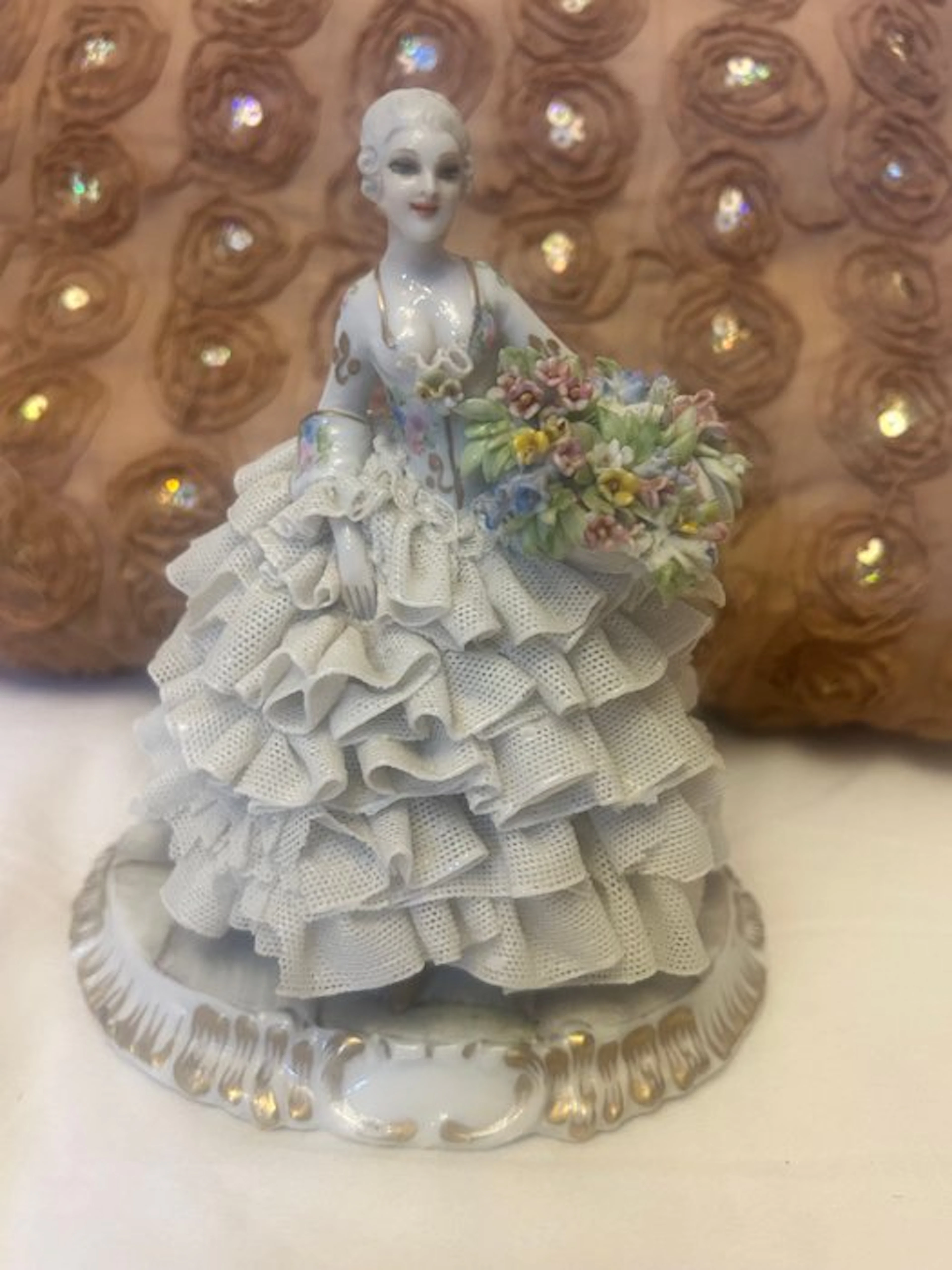 Fabris - Sculpture, Dama del 700 - 18 cm - Porcelain - 1935