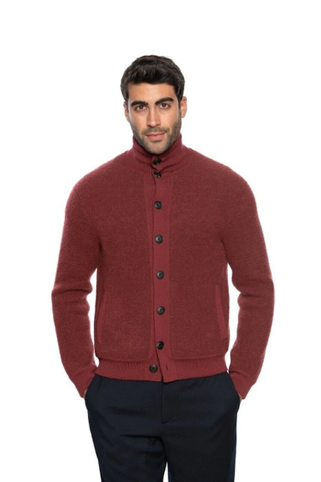 GIORGIO ARMANI - 48 IT - Bomber Jacket Coat Burgundy...