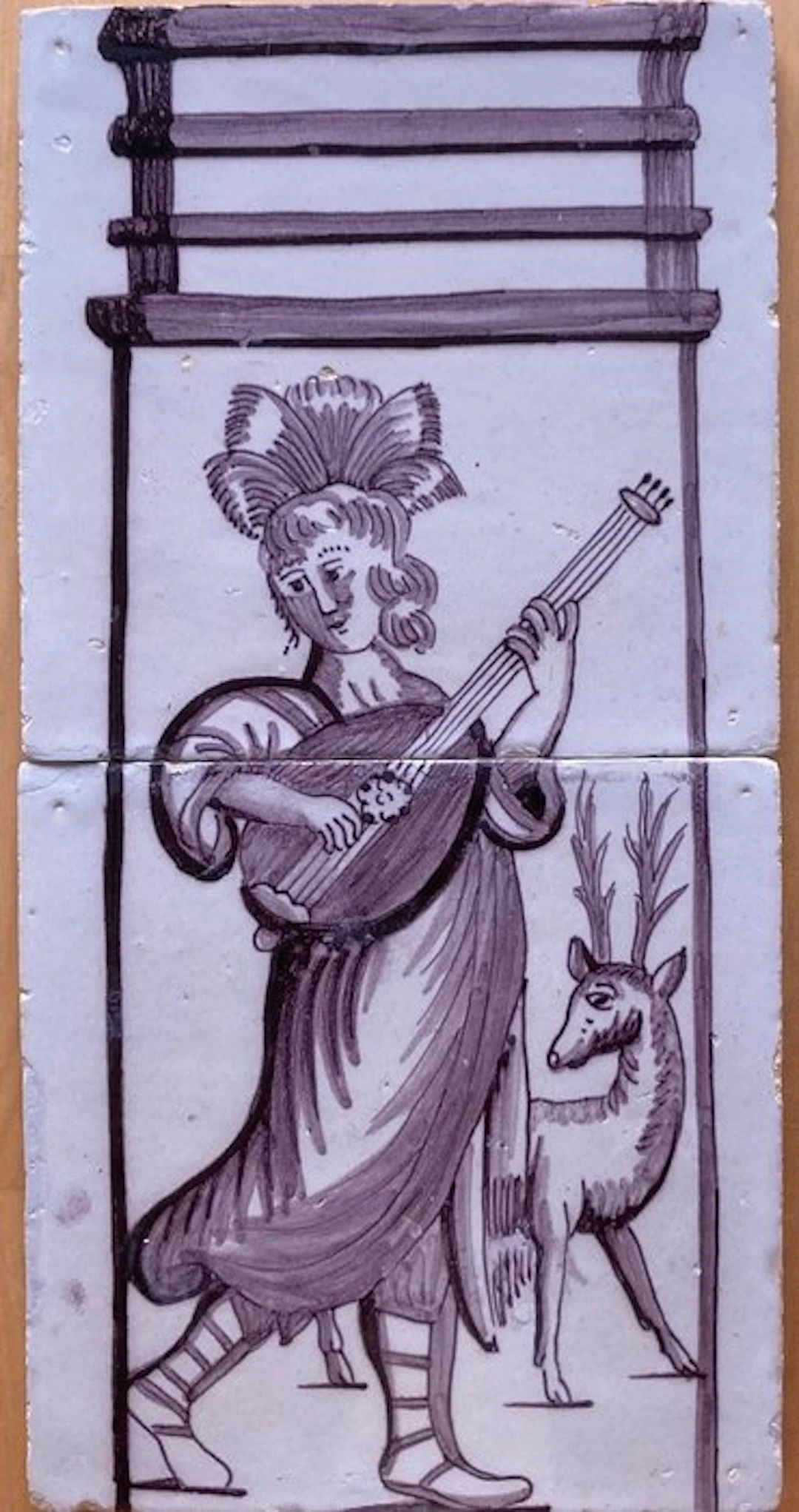 Tile (2) - Artemis, goddess of the hunt - 1700-1750
