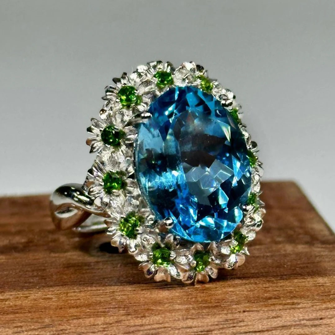 No reserve price - Ring 18K Gold Plated 925 Sterling...