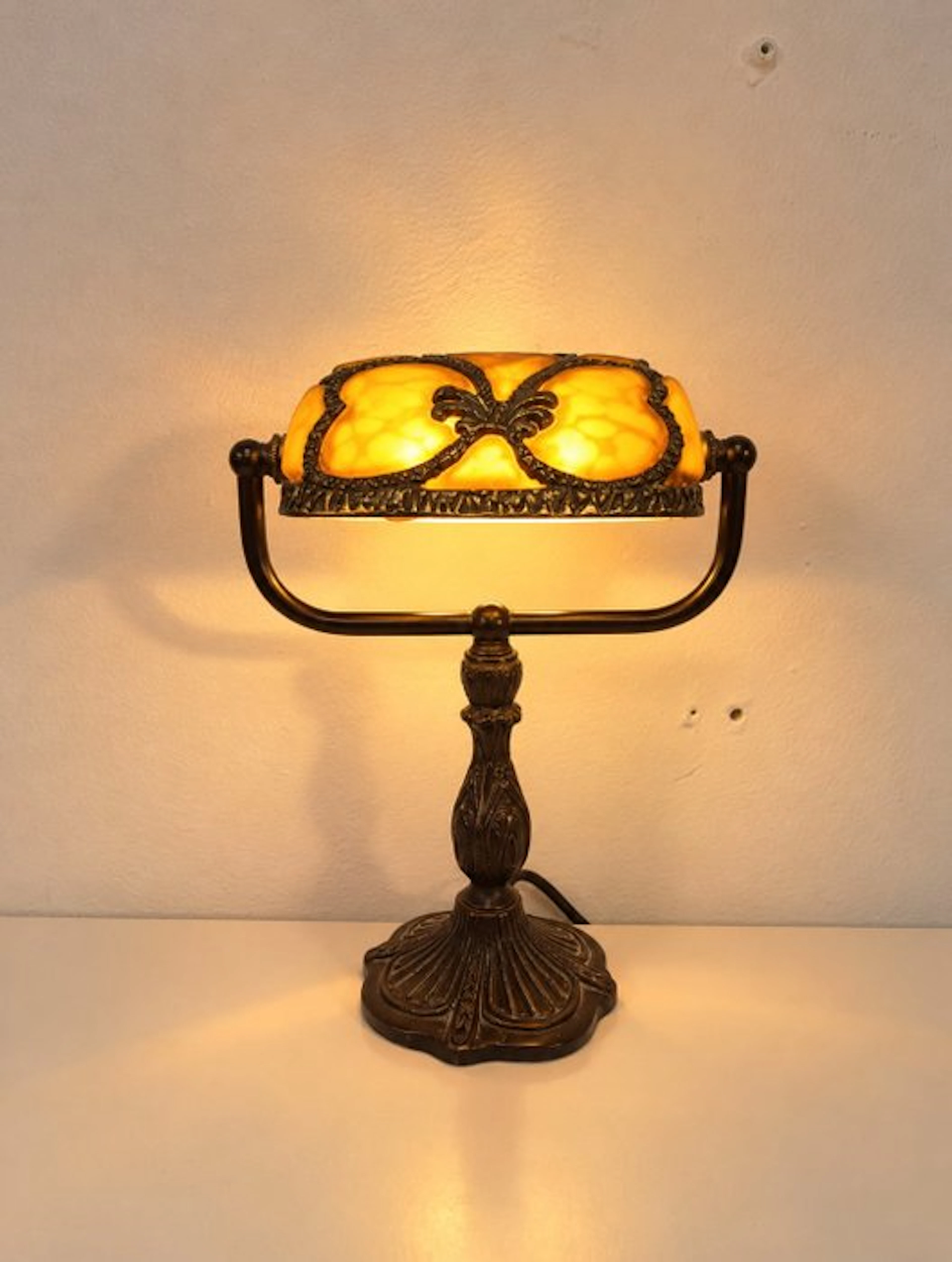 Table lamp - Tiffany-style banker's lamp - Glaze - Banker's lamp