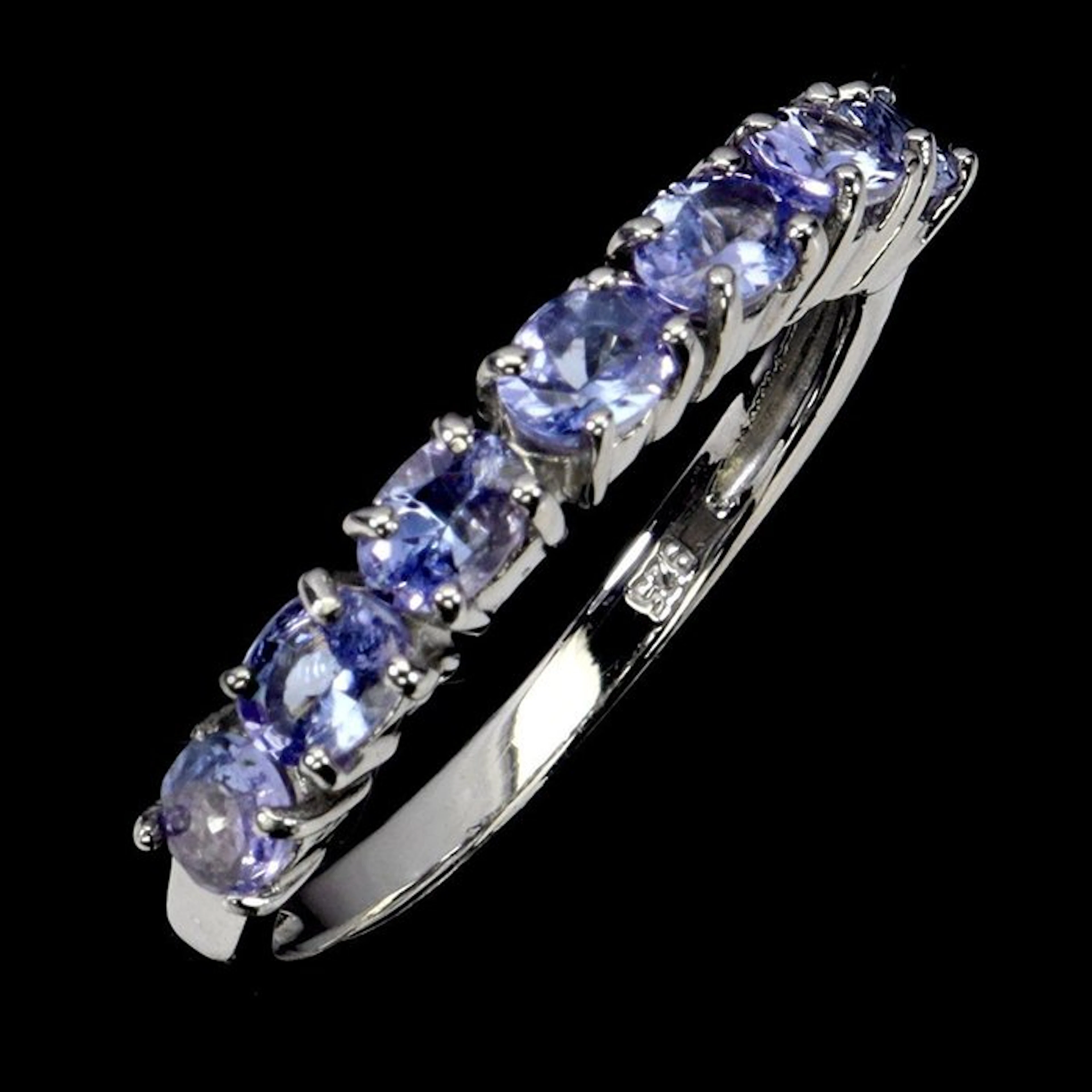 Ohne mindestpreis - Ring 925 Silver, 14K White Gold plated Tanzanite