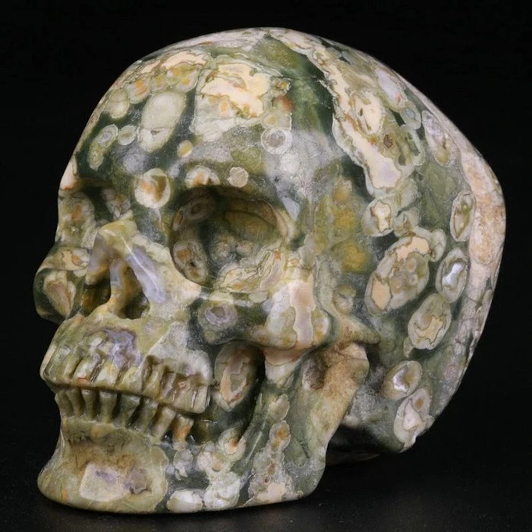 77g Rainforest Jasper Skull – 120 million years of...