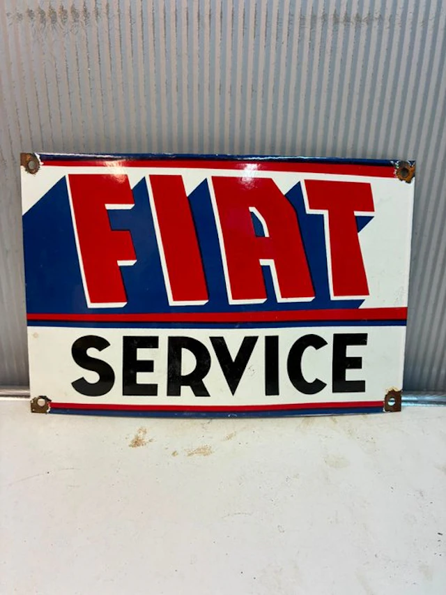 FIAT Service – Enamel advertising sign – Automobilia /...