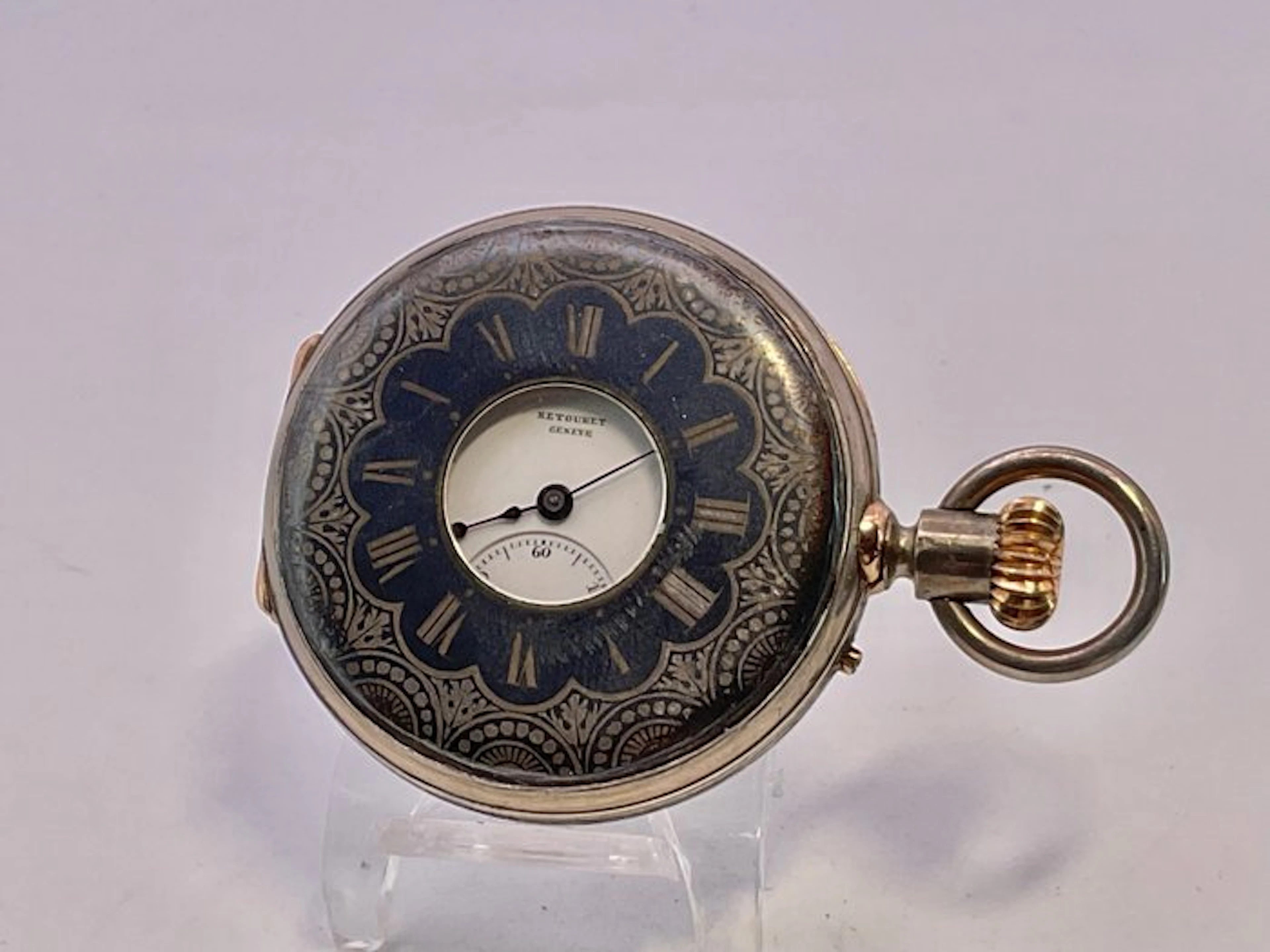 Retouret Geneve . Occhio di bue . Niellato . Argento . 1900 - 1850-1900