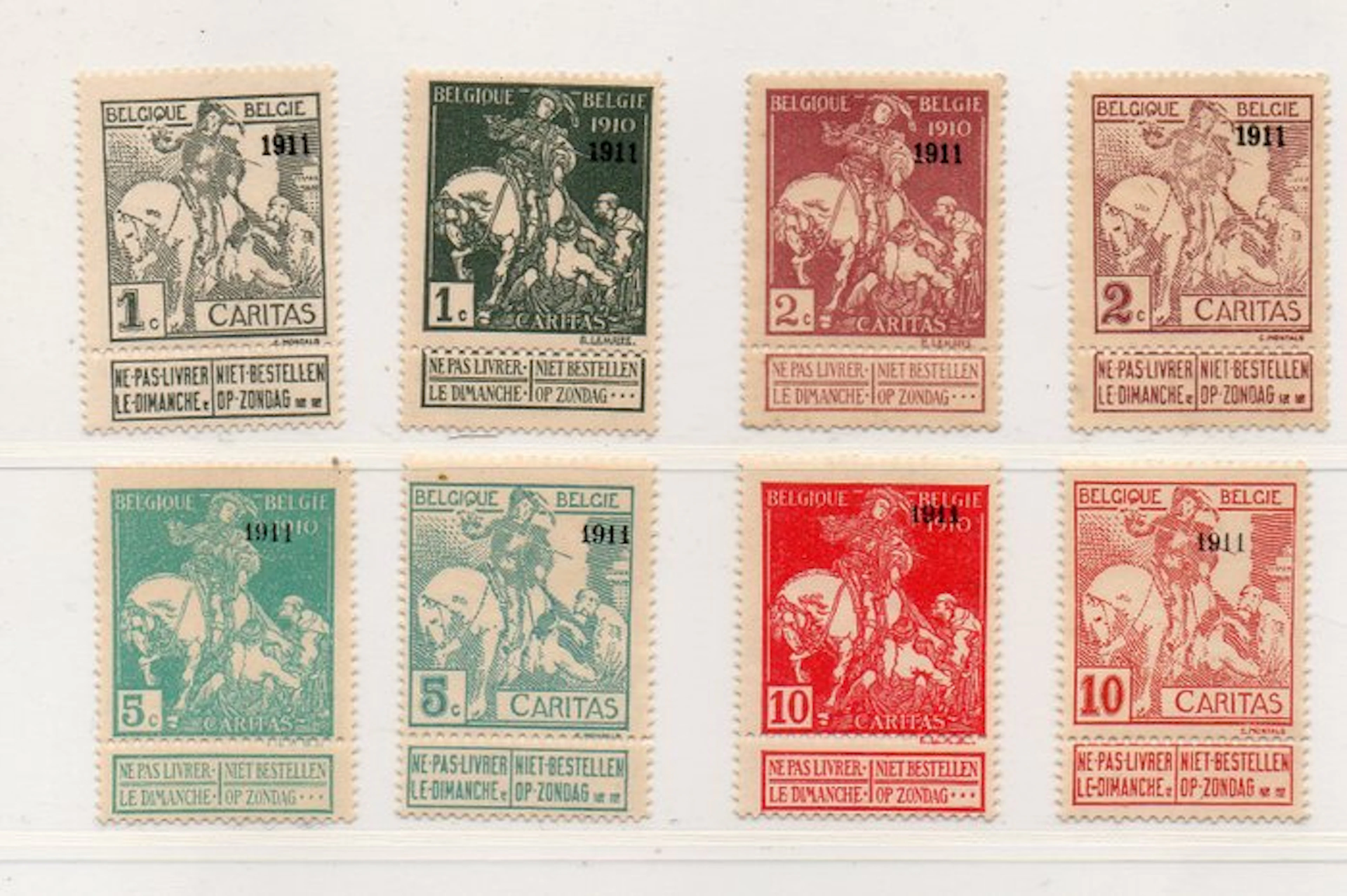 Belgium 1911 - Postal freshness Brussels Exhibition overprinted 1911 Nos