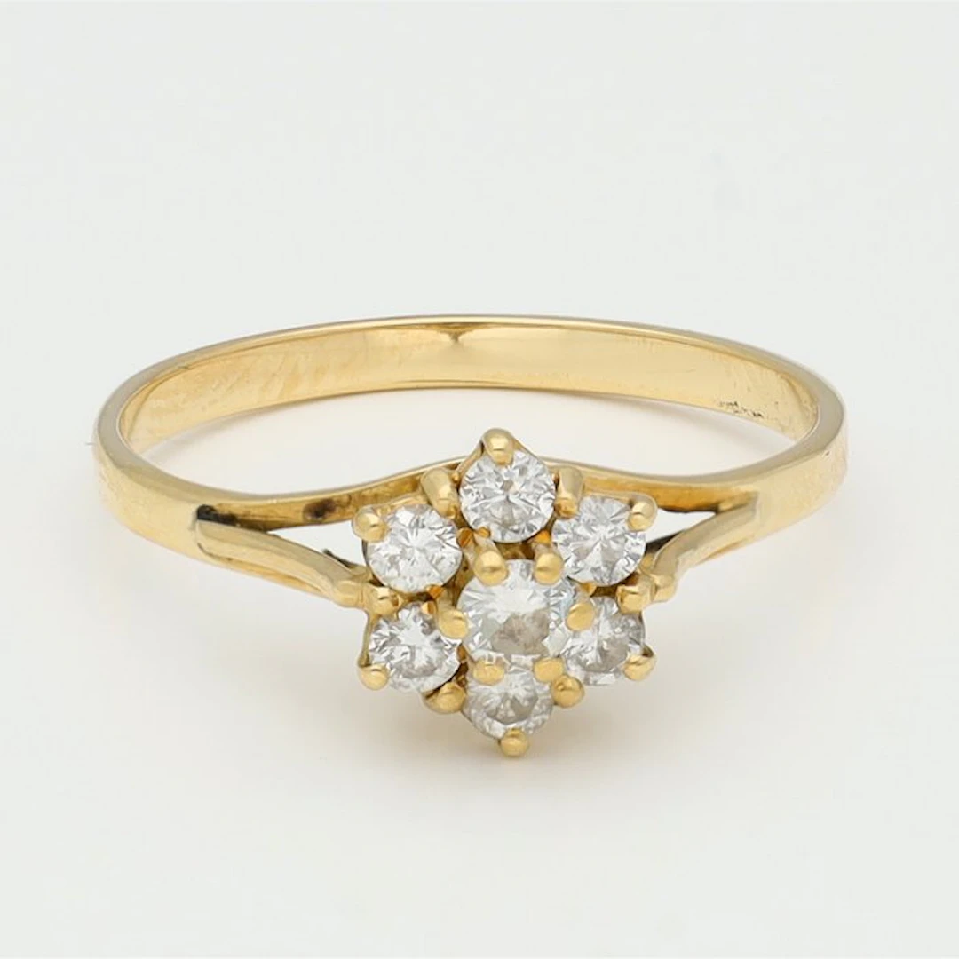 Ring - 18 kt. Yellow gold Diamond (Natural)