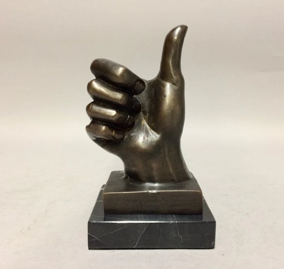 Sculpture, THUMBS UP - 19 cm - Bronze