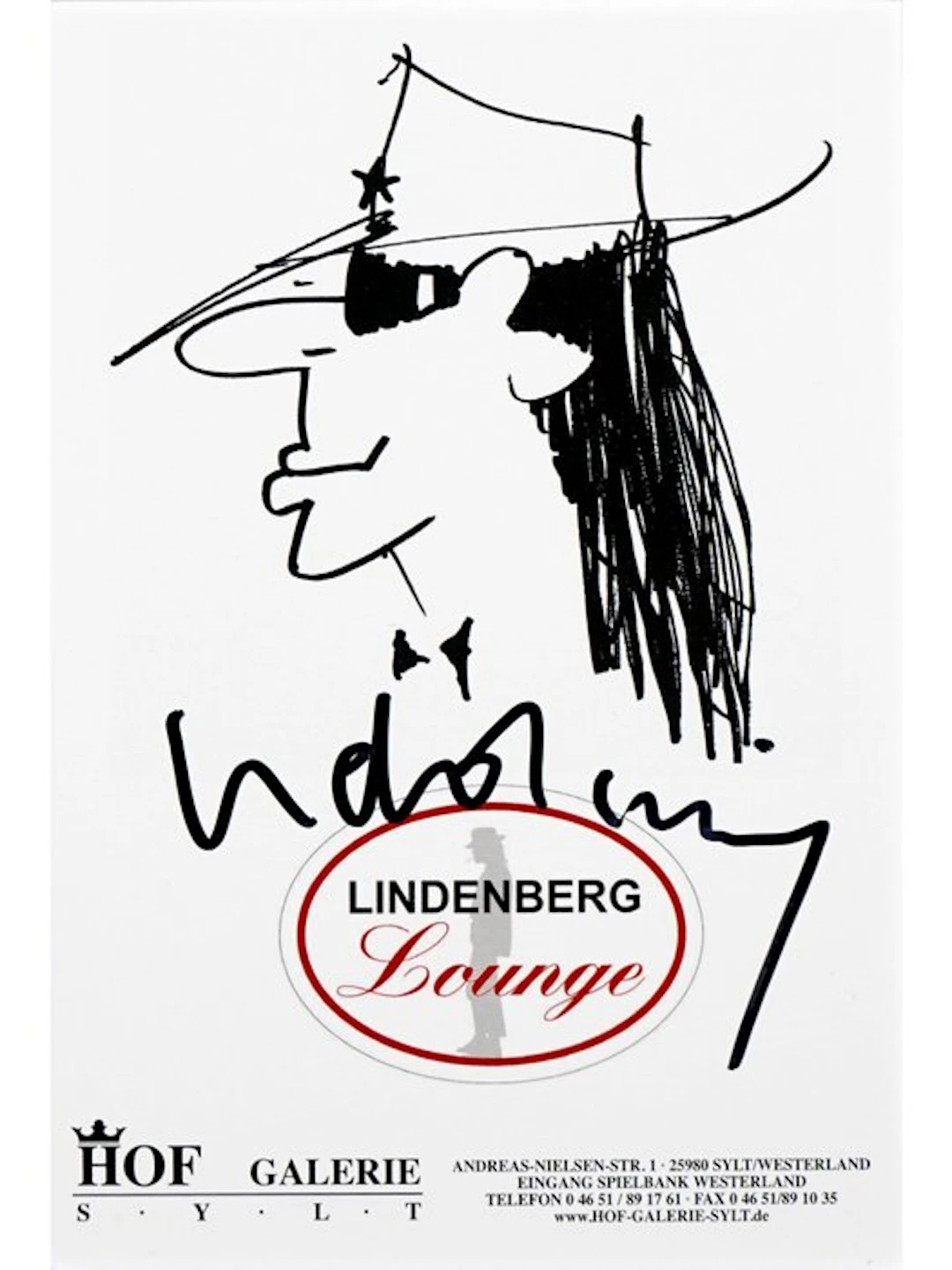Udo Lindenberg (1946) - „Lindenberg Lounge“ Sylt - signiert - gerahmt