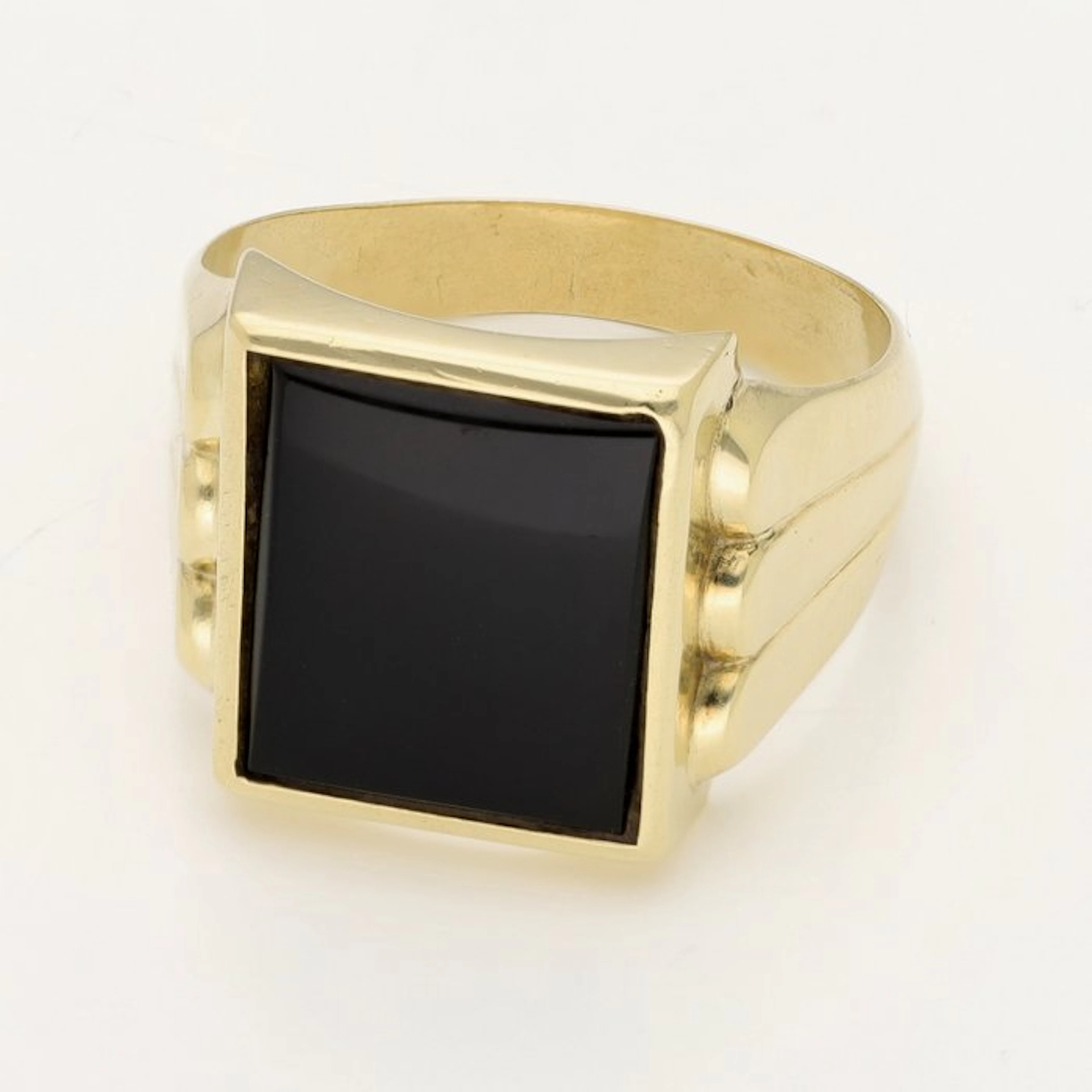 Ring - 14 kt. Yellow gold - Onyx