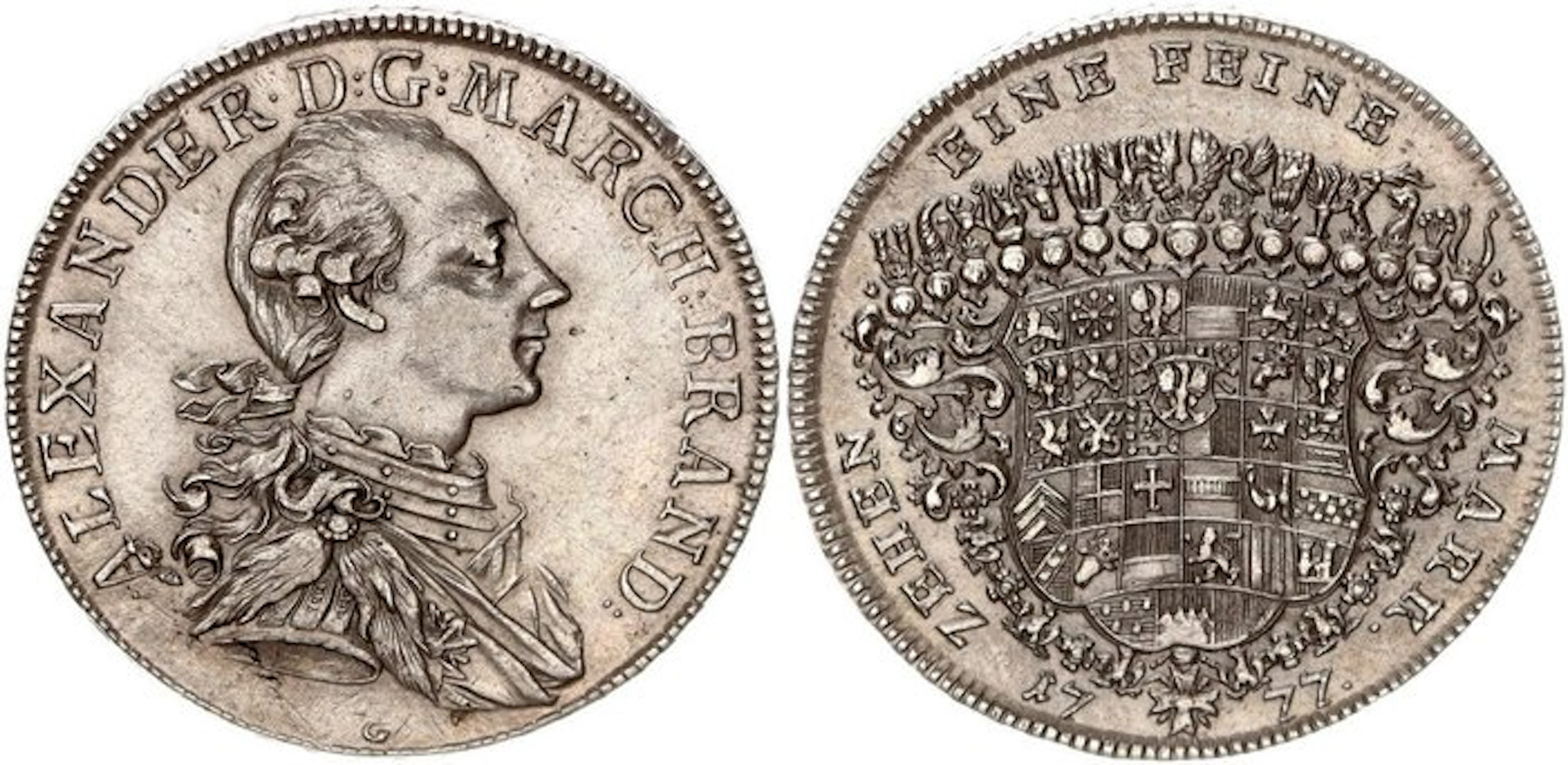 Deutschland Brandenburg-Ansbach. Alexander. Konventionstaler 1777