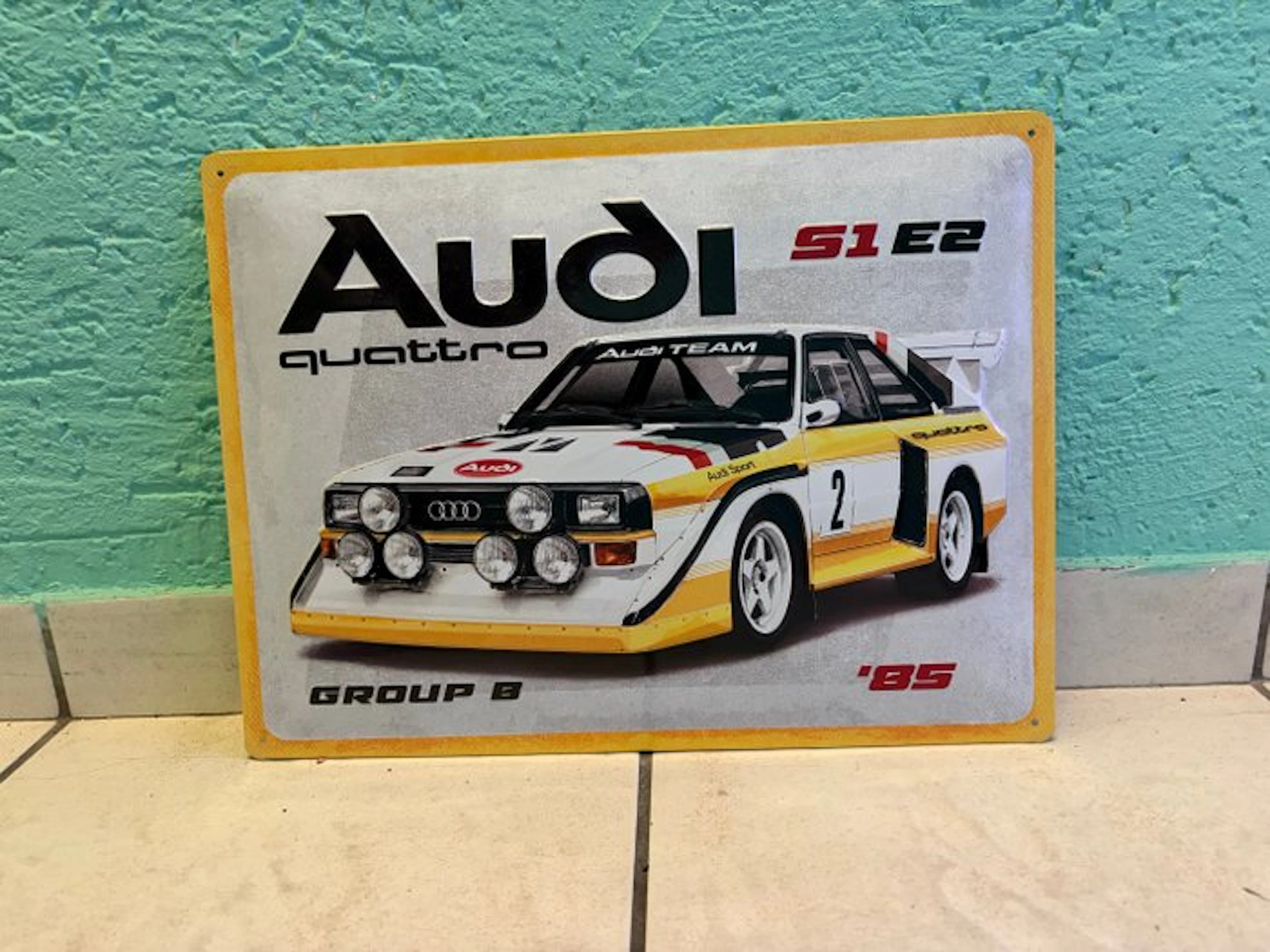 Audi, Audi AG - Audi quattro '85 metal advertising sign - Sign - S1 E2 - Metal