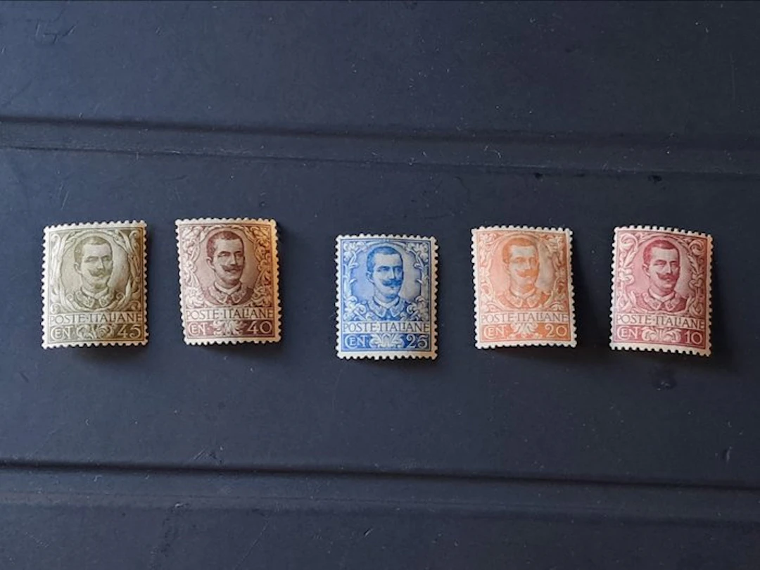 Italy Kingdom 1901/1901 - Floreale 10 c., 20 c., 25 c., 40 c., 45 c.