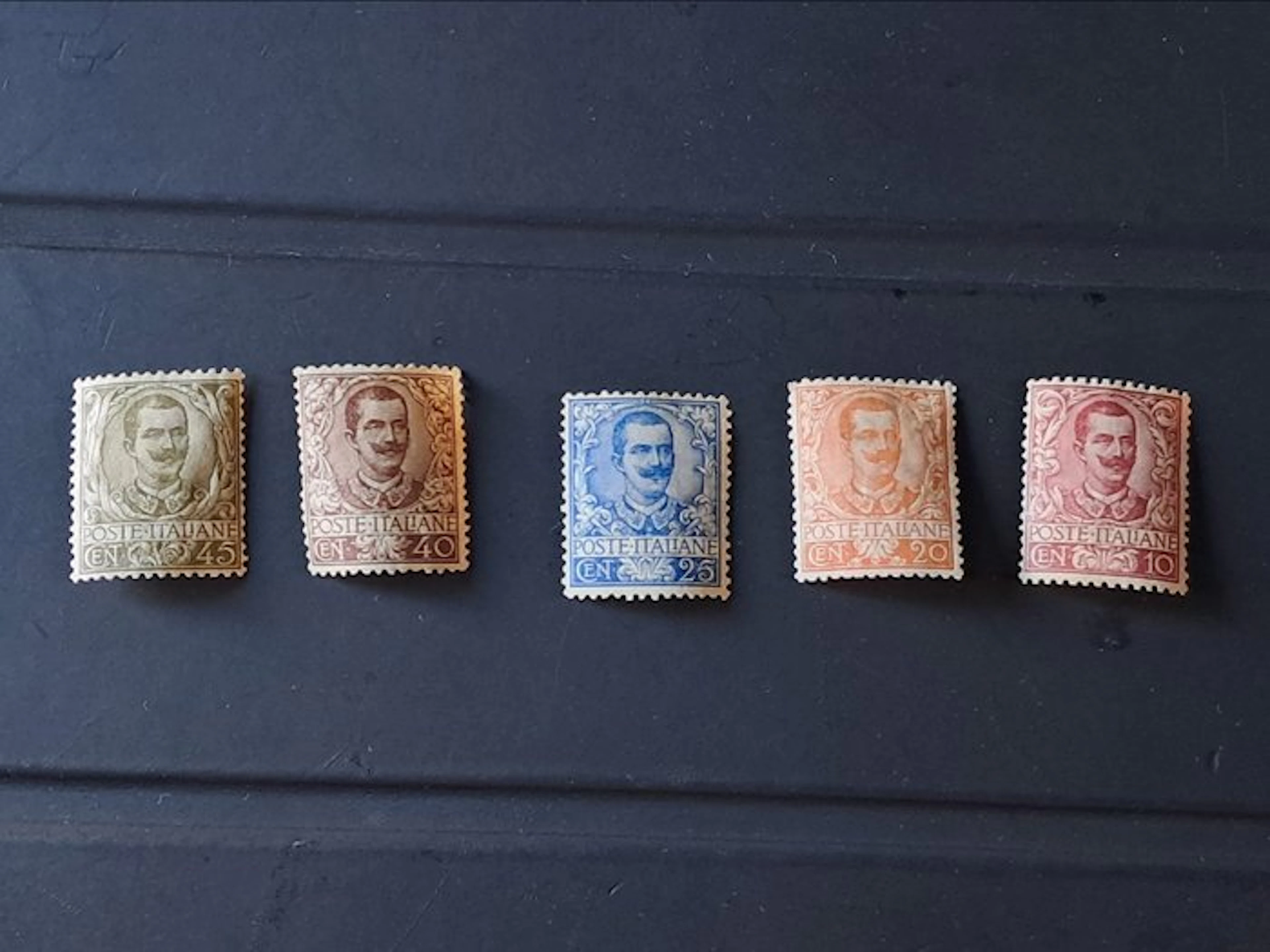 Italy Kingdom 1901/1901 - Floreale 10 c., 20 c., 25 c., 40 c., 45 c.