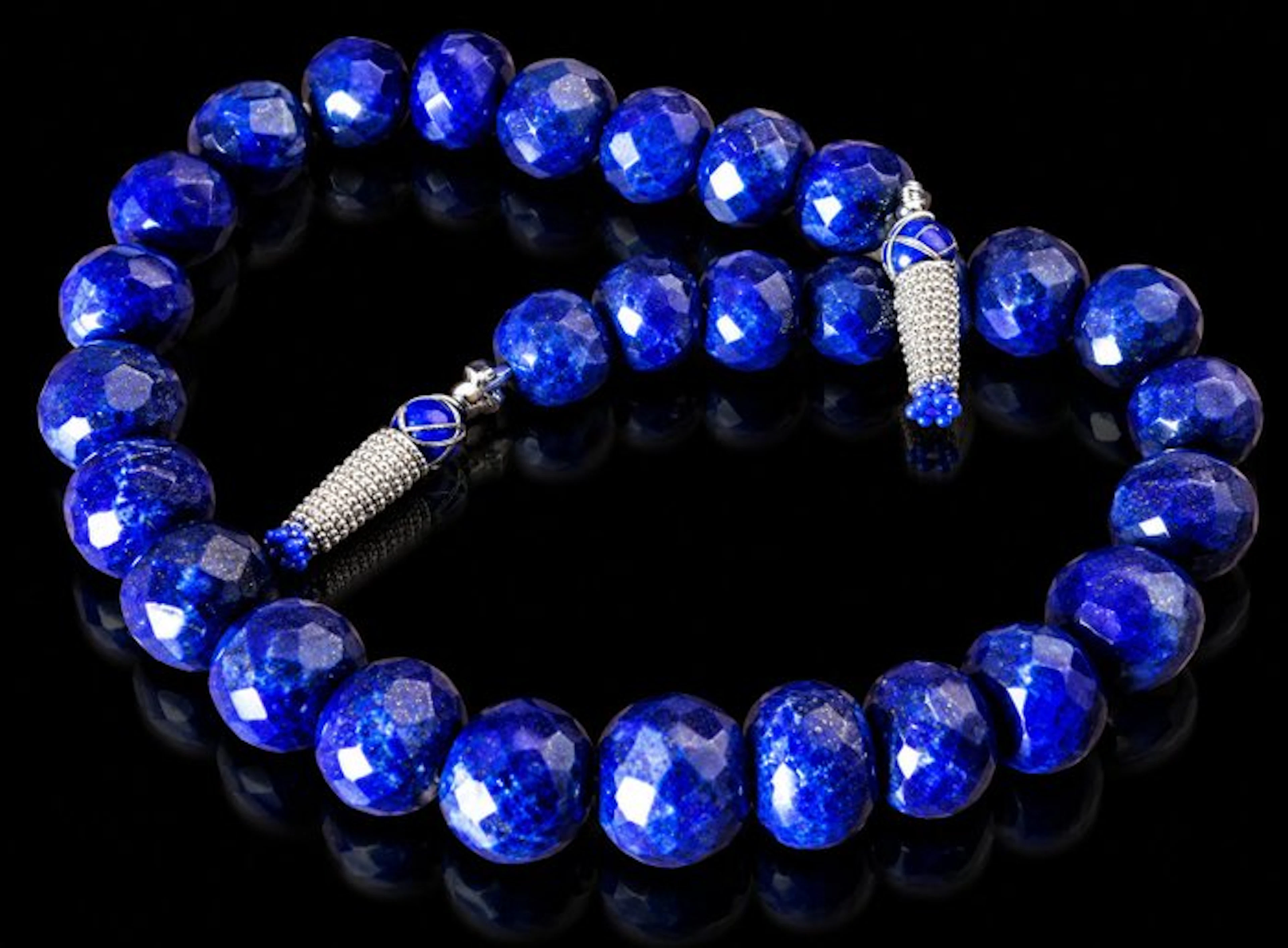 Natural blue sapphires - Strand of 30 faceted beads - 700...