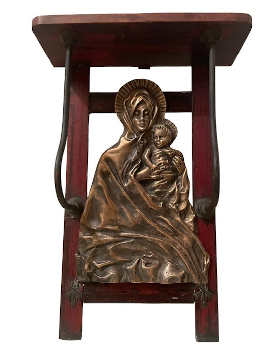 Bronze bas-relief - Madonna with Child Jesus - 26.5 cm - Bronze