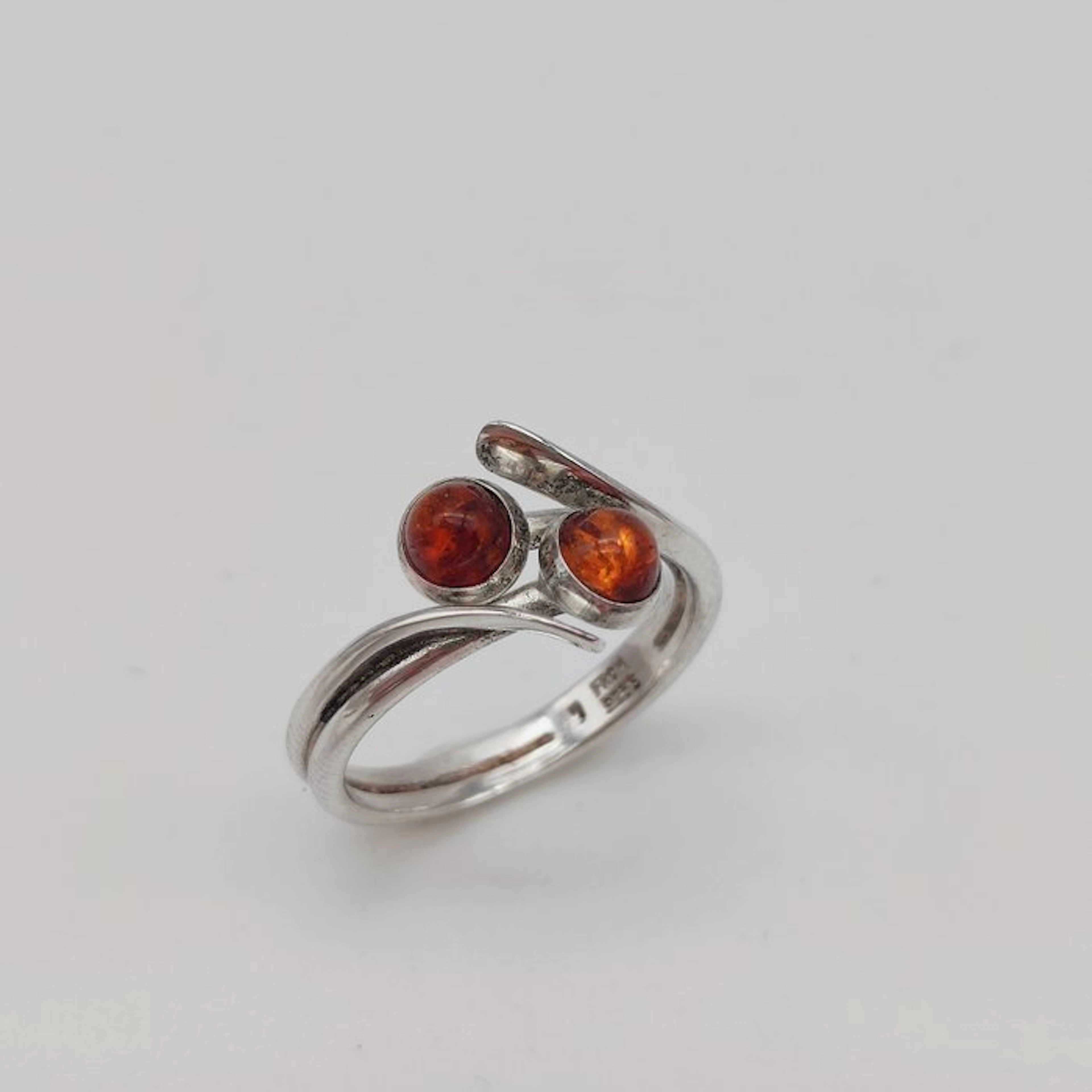 No reserve price - Niels Erik From - Ring Silver Amber