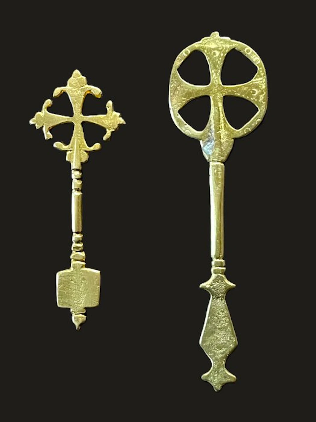 Ethiopia: 2 ancient Orthodox hand crosses from Gondar and Lalibela