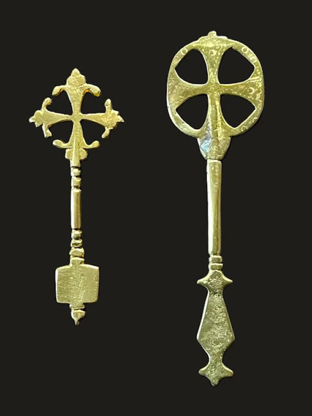 Ethiopia: 2 ancient Orthodox hand crosses from Gondar and Lalibela
