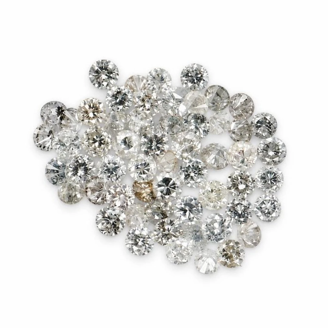 No reserve price - 57 pcs Diamond (Natural) - 0.93 ct - Round - SI1