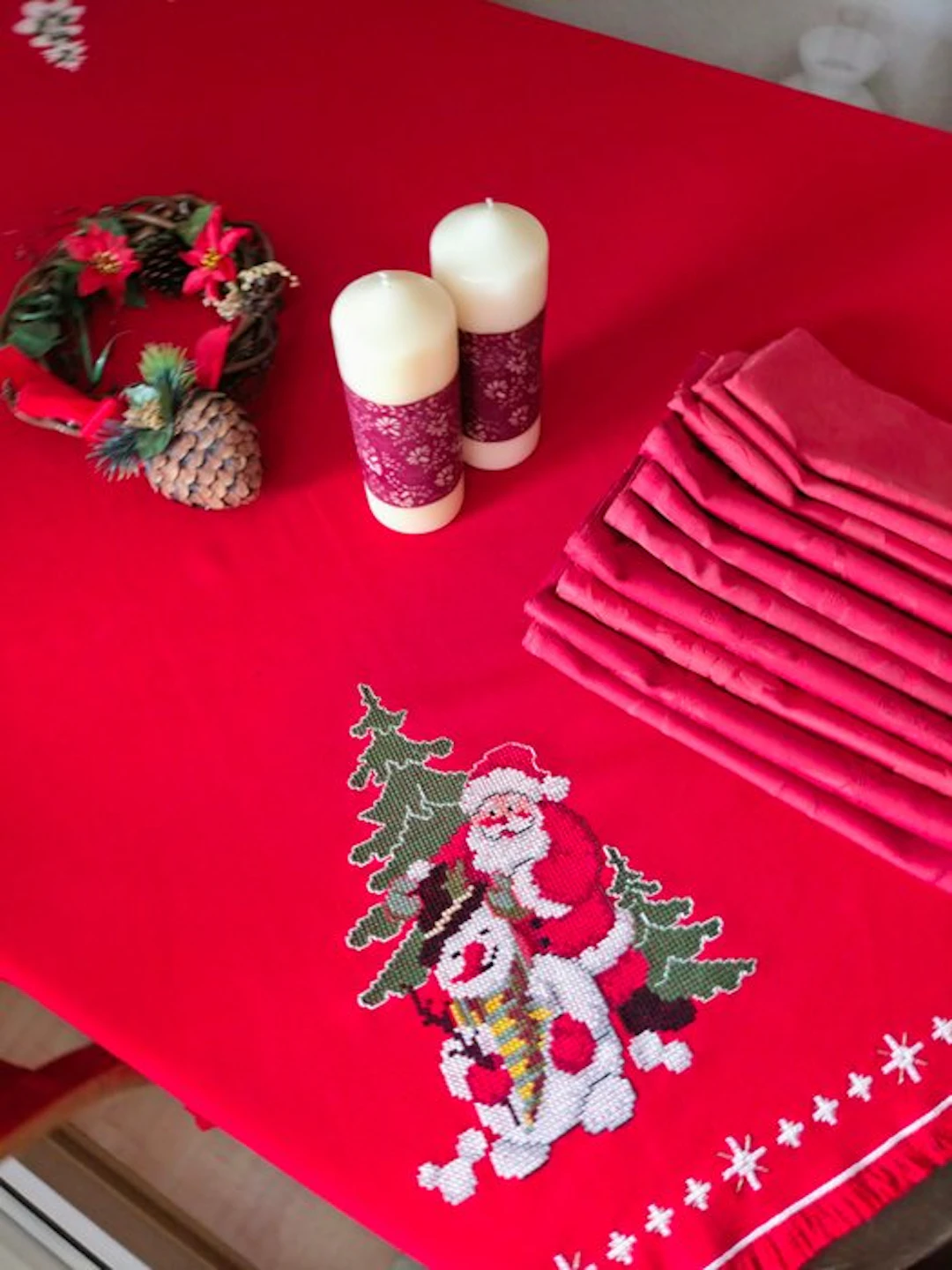 Edles 7-teiliges Weihnachts-Tischwäsche-Set –...
