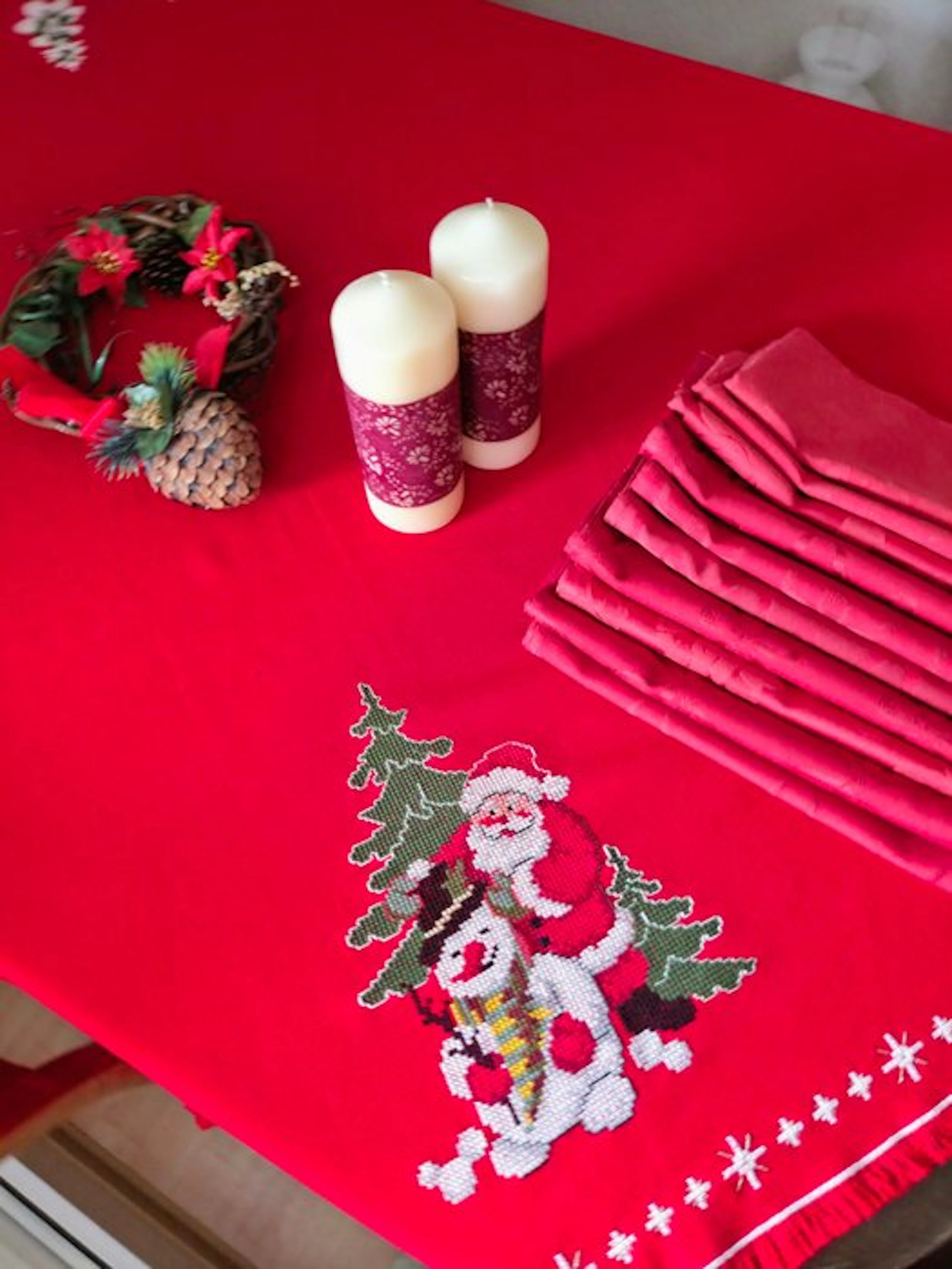 Edles 7-teiliges Weihnachts-Tischwäsche-Set –...