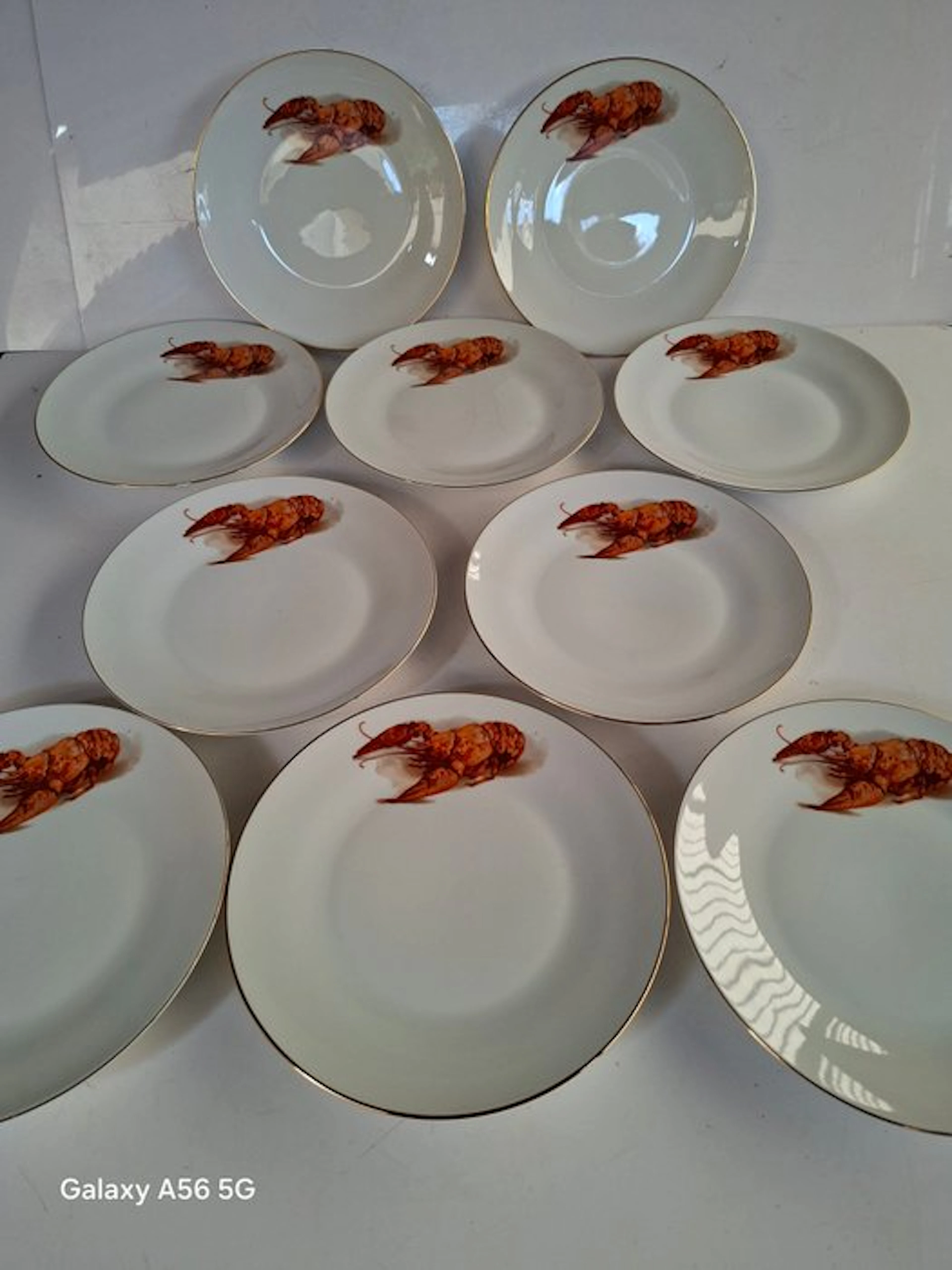 Richard Ginori - Plate (10) - Porcelain - red lobsters