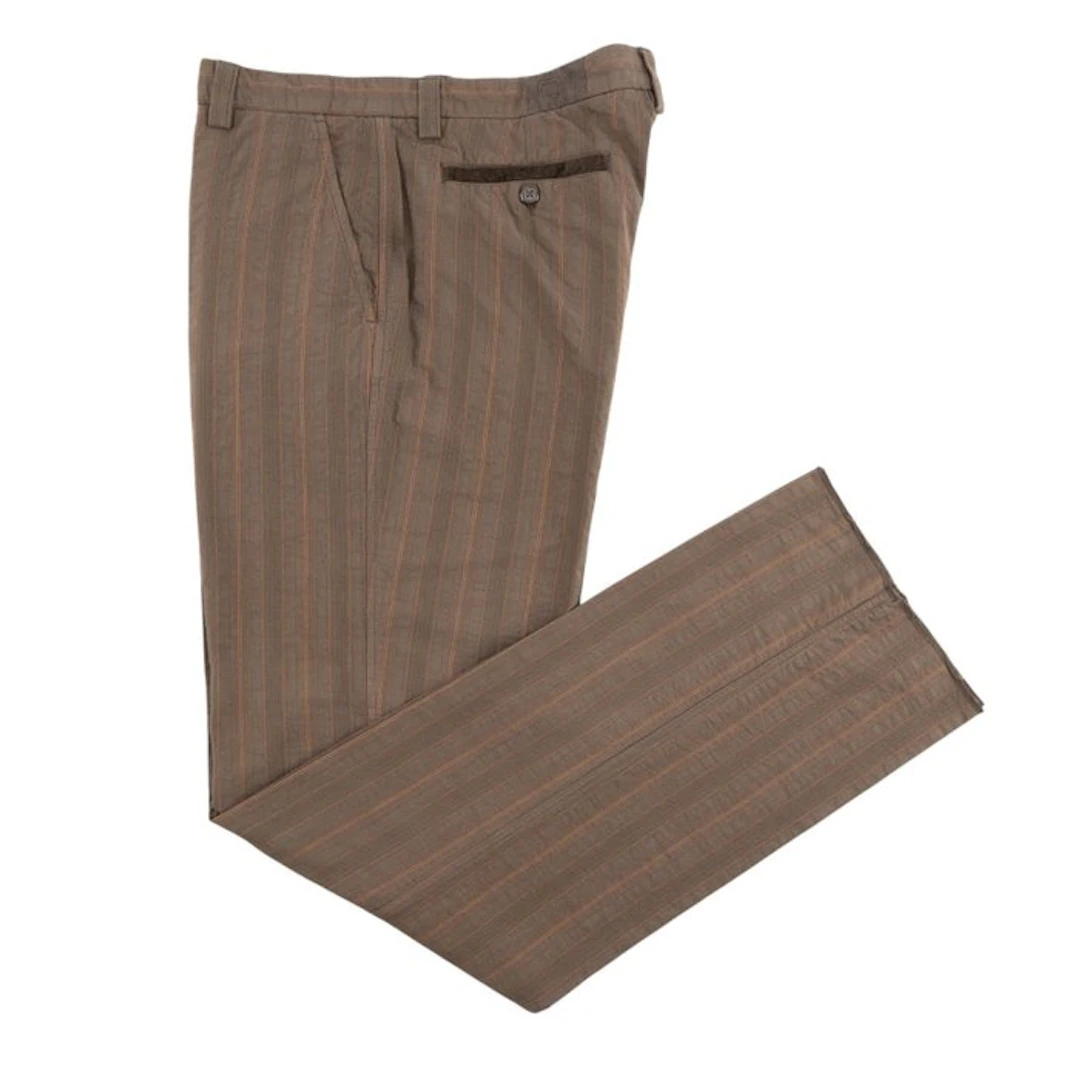 ETRO MILANO - 56 IT - Chocolate Brown Seersucker Cotton...