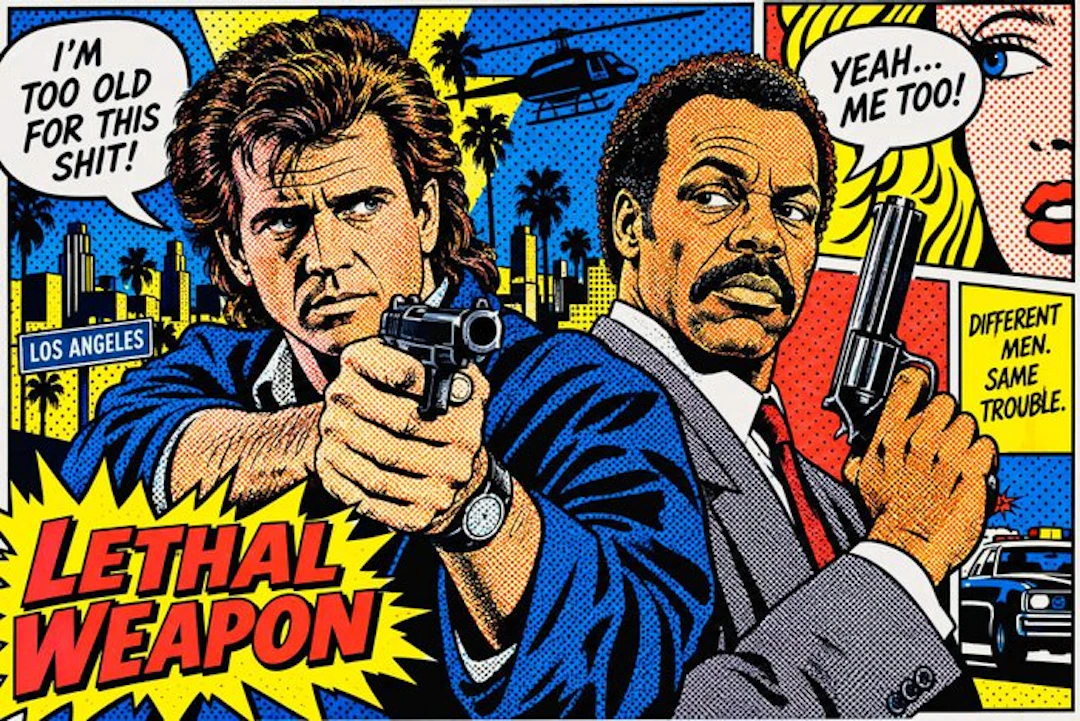 Lethal Weapon (film 1987) - Pop Art - Mel Gibson, Danny Glover - Artbox