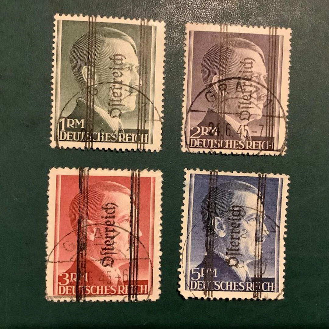 Austria 1945 - Grazer overprint; the four brand values...