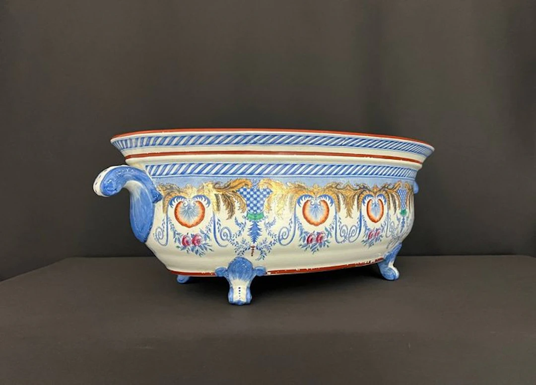 Henry Burgess - Jardinière - Earthenware - Large oval jardinière