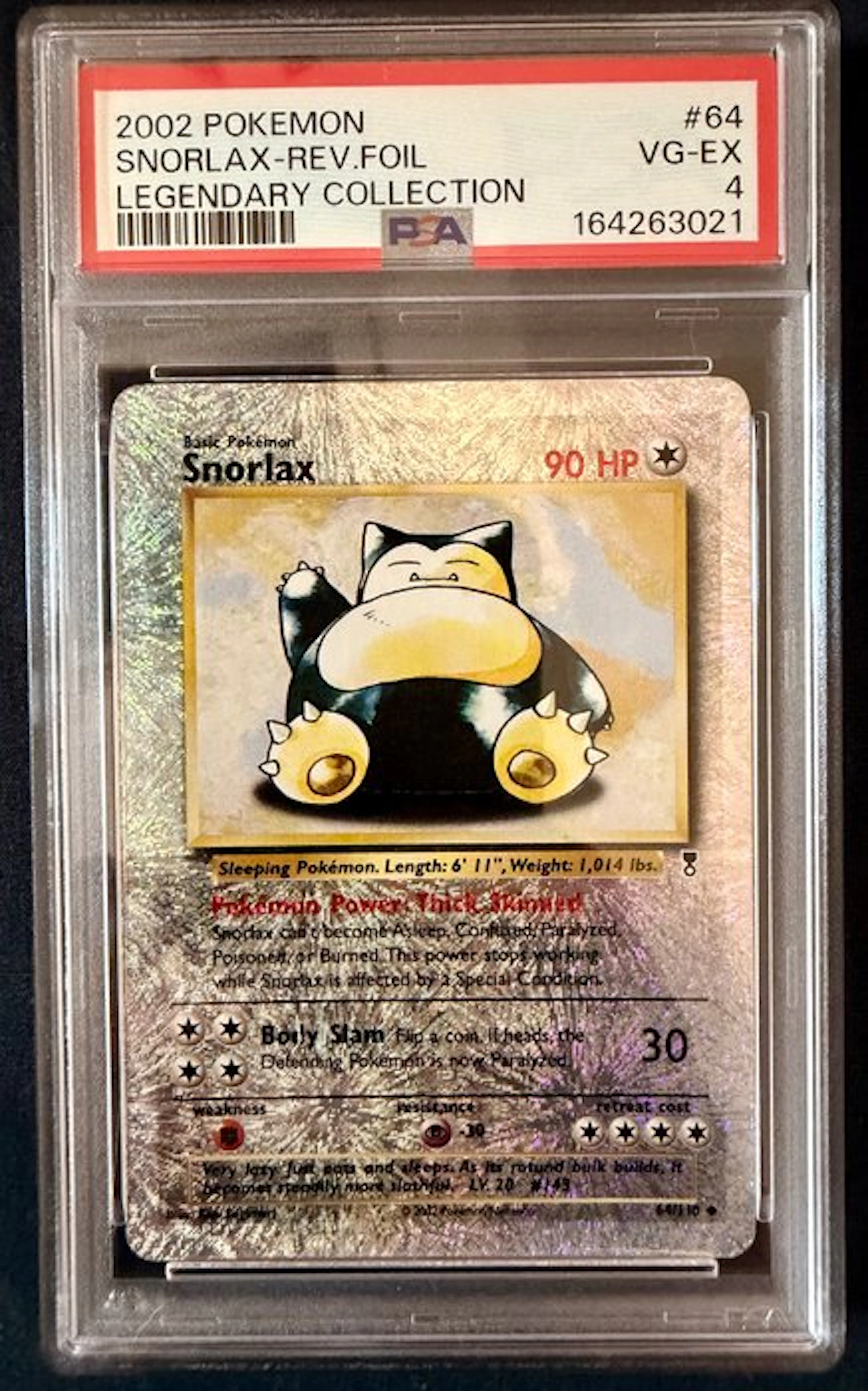 Pokémon - 1 Graded card - Snorlax 64/110 Foil - PSA 4...